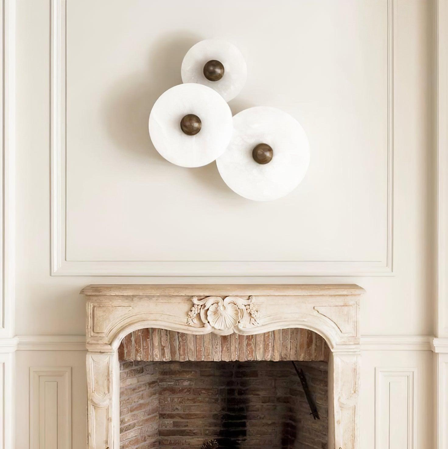 Round Wall Lamp Alabaster Cluster Trio - Letslighting