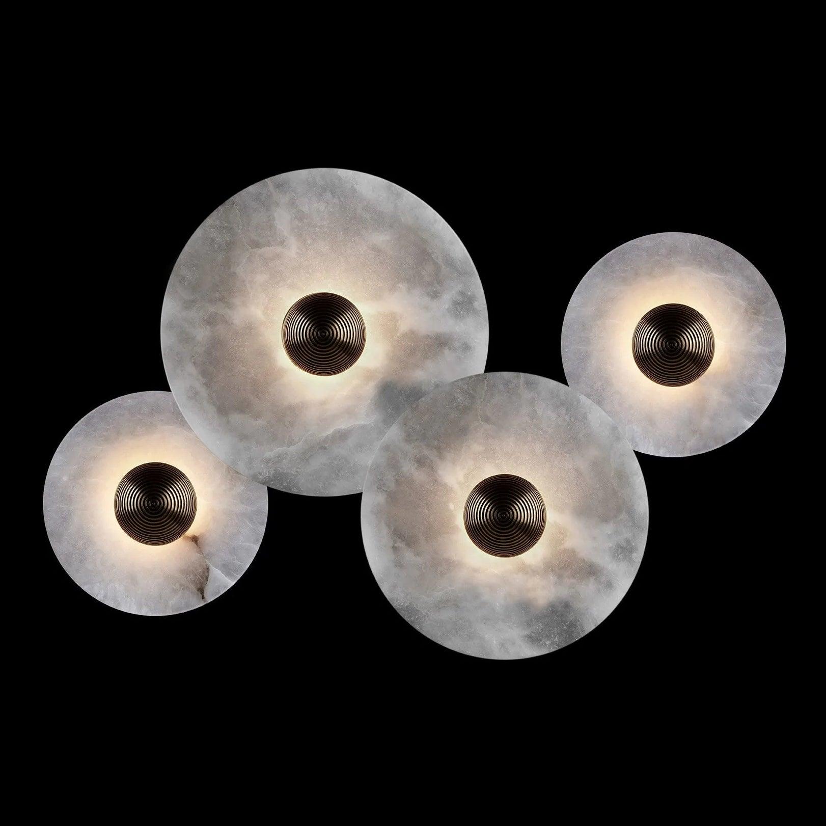 Round Wall Lamp Alabaster Cluster Trio - Letslighting