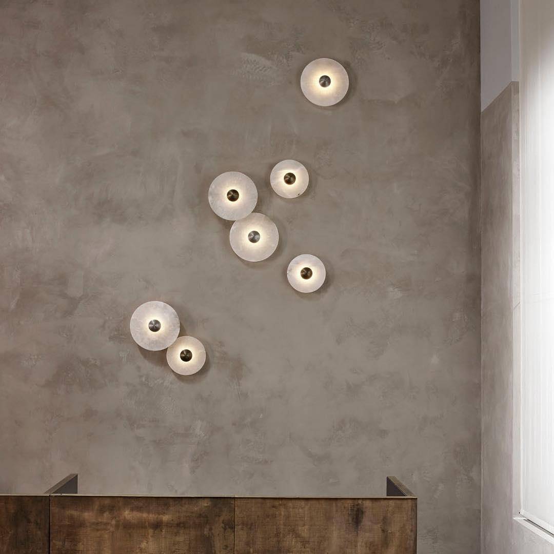 Round Wall Lamp Alabaster Cluster Trio - Letslighting
