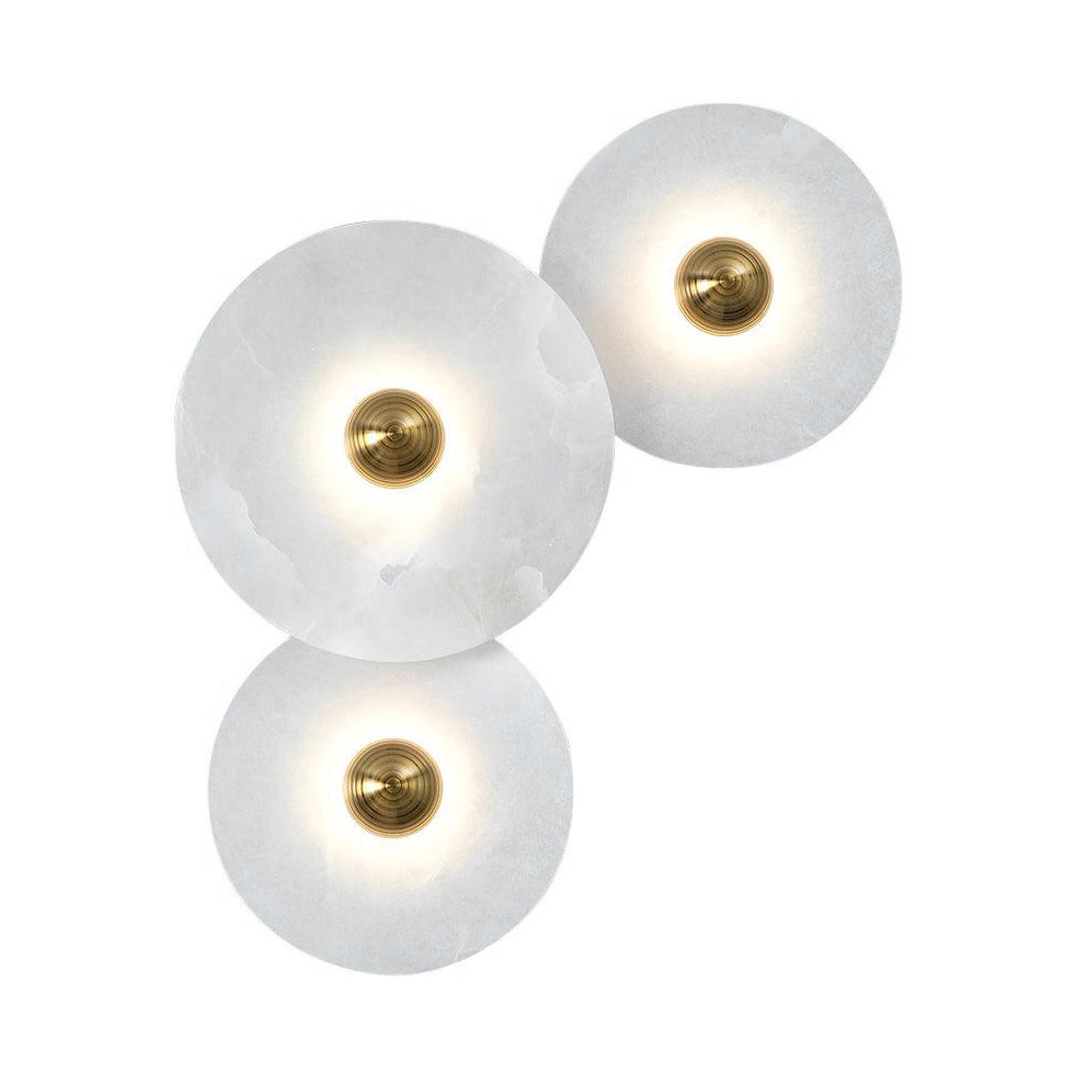 Round Wall Lamp Alabaster Cluster Trio - Letslighting