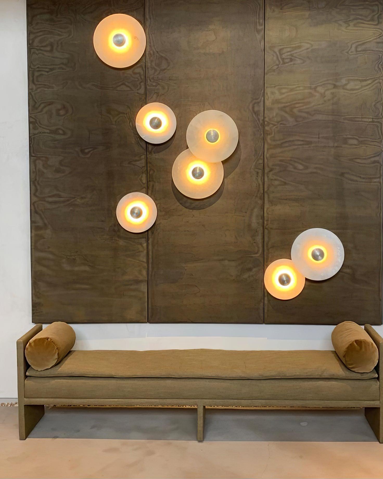Round Wall Lamp Alabaster Cluster Trio - Letslighting