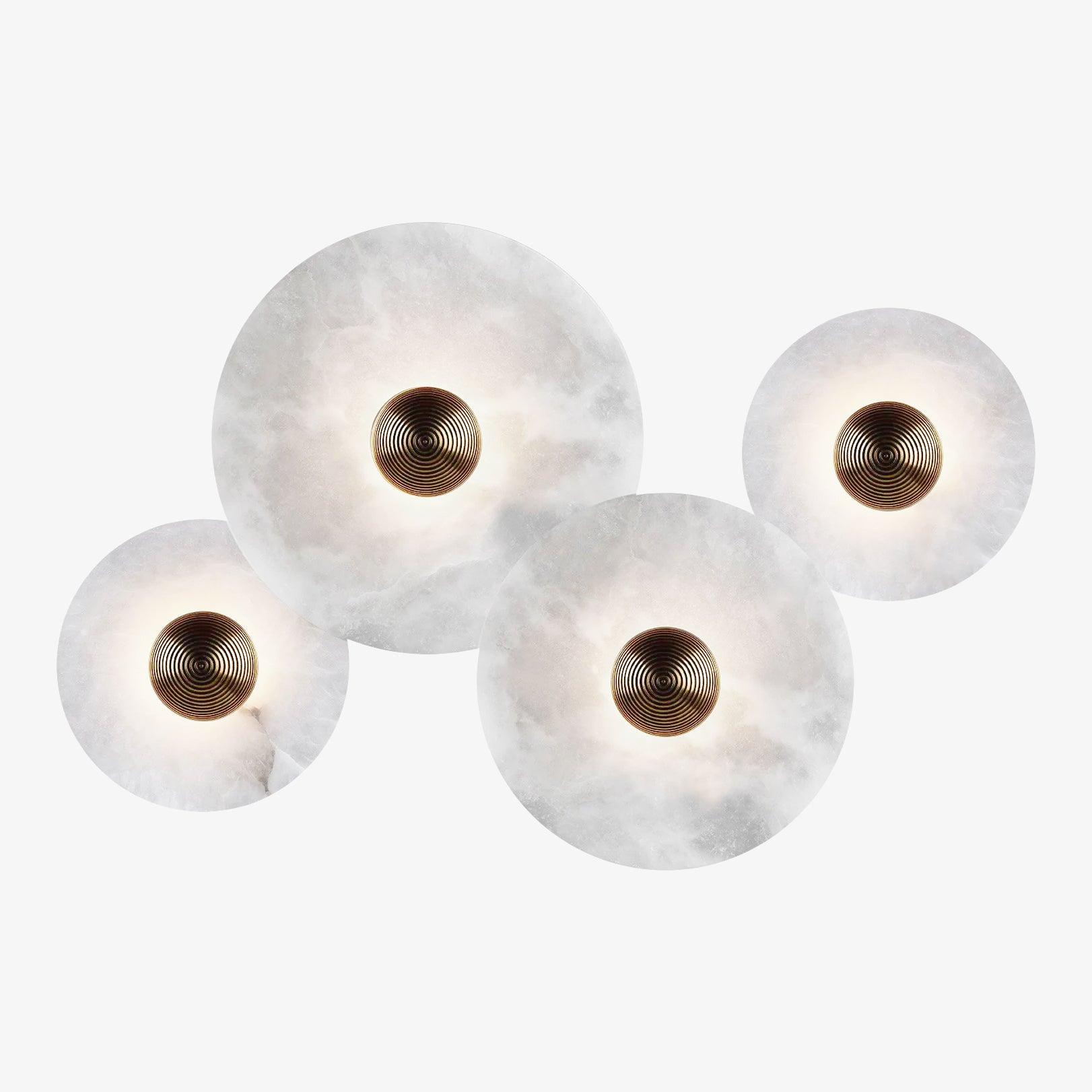 Round Wall Lamp Alabaster Cluster Trio - Letslighting