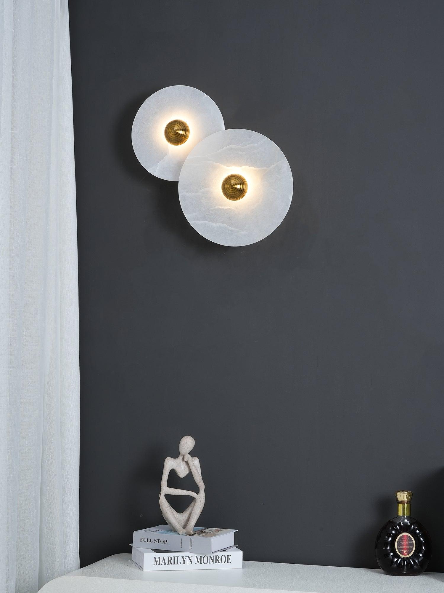 Round Wall Lamp Alabaster Cluster Trio - Letslighting