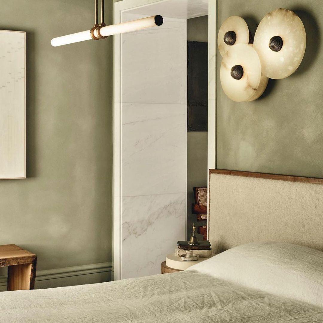 Round Wall Lamp Alabaster Cluster Trio - Letslighting
