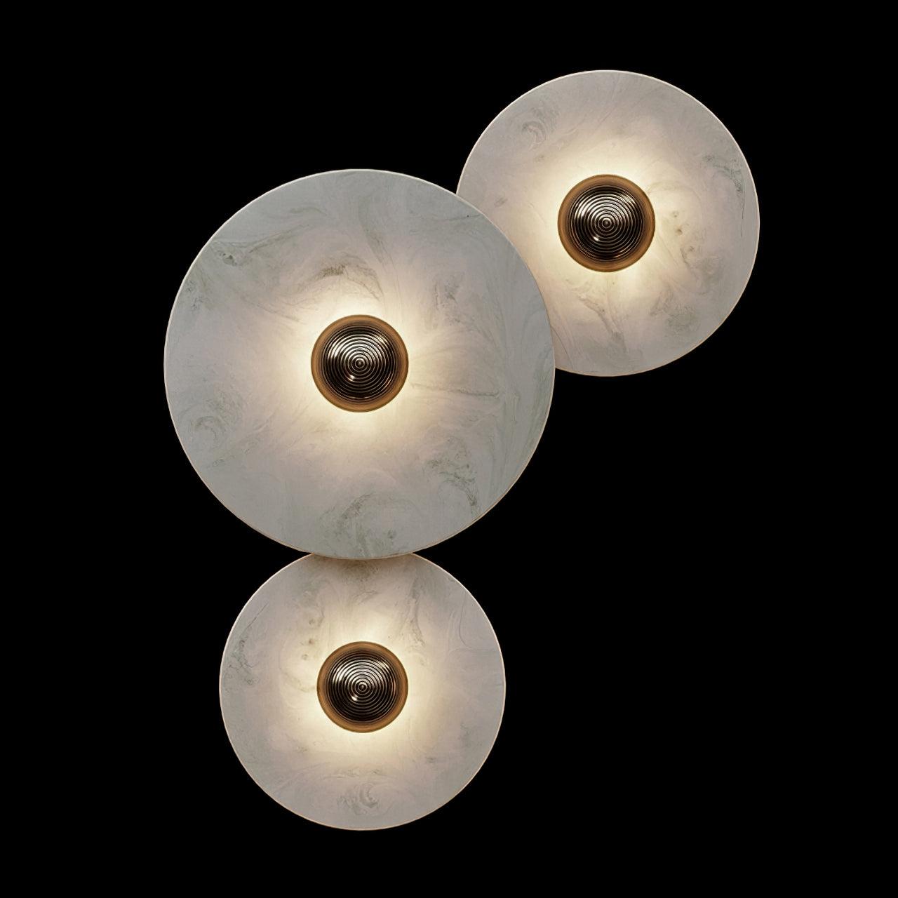 Round Wall Lamp Alabaster Cluster Trio - Letslighting