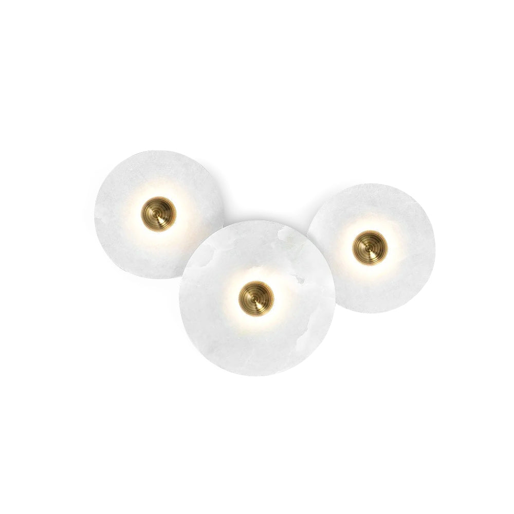 Round Wall Lamp Alabaster Cluster Trio - Letslighting