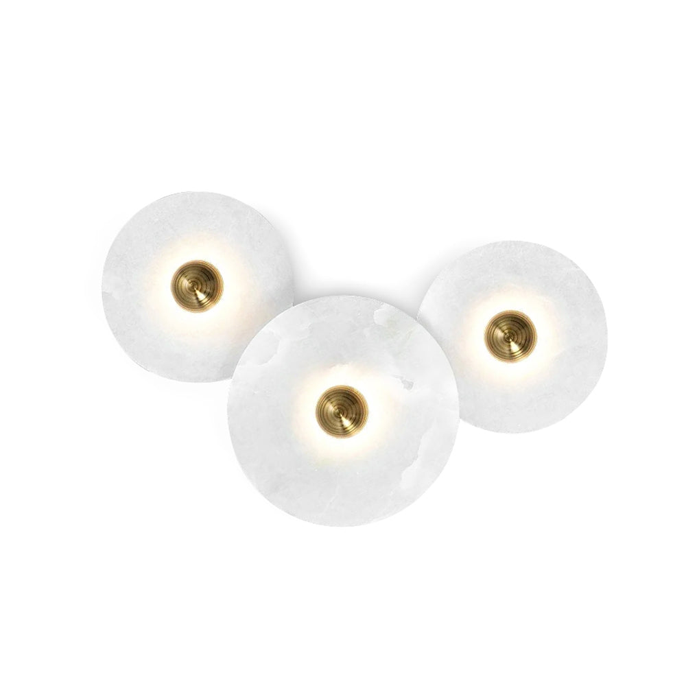 Round Wall Lamp Alabaster Cluster Trio - Letslighting