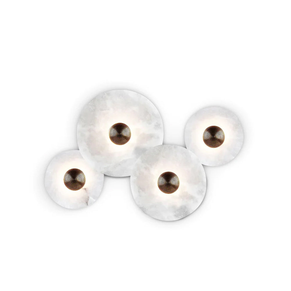 Round Wall Lamp Alabaster Cluster Trio - Letslighting