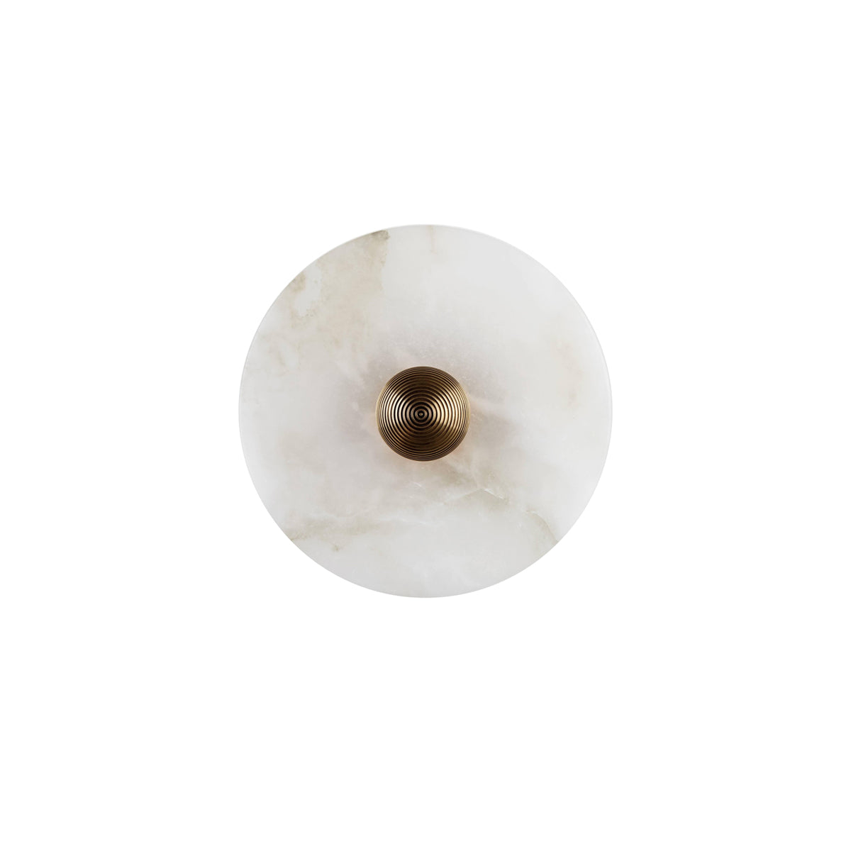 Round Wall Lamp Alabaster Fluted Brass - Letslighting