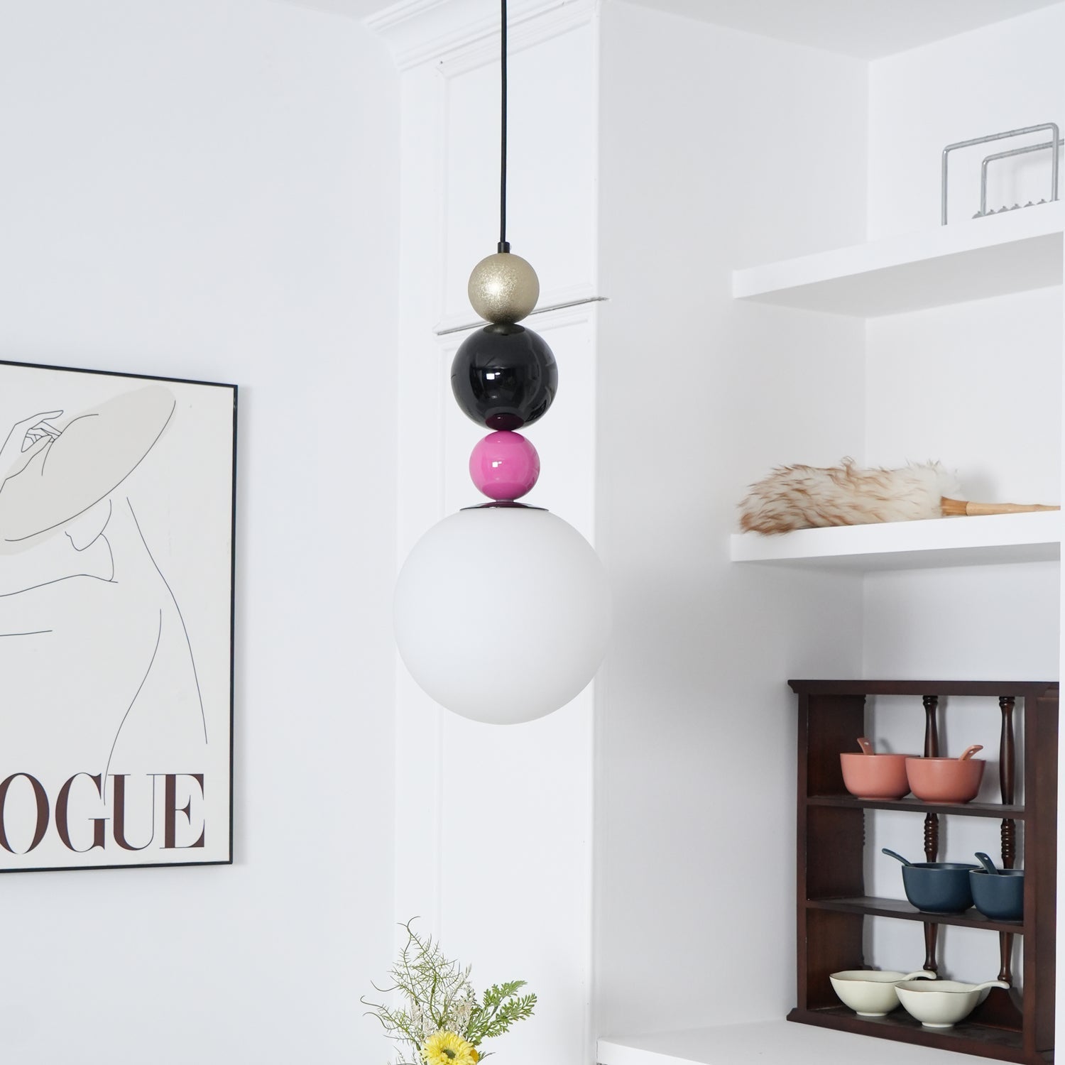 Eshaisra Nordic Art Round Balls Stacking Glass Pendant Lamp - Letslighting