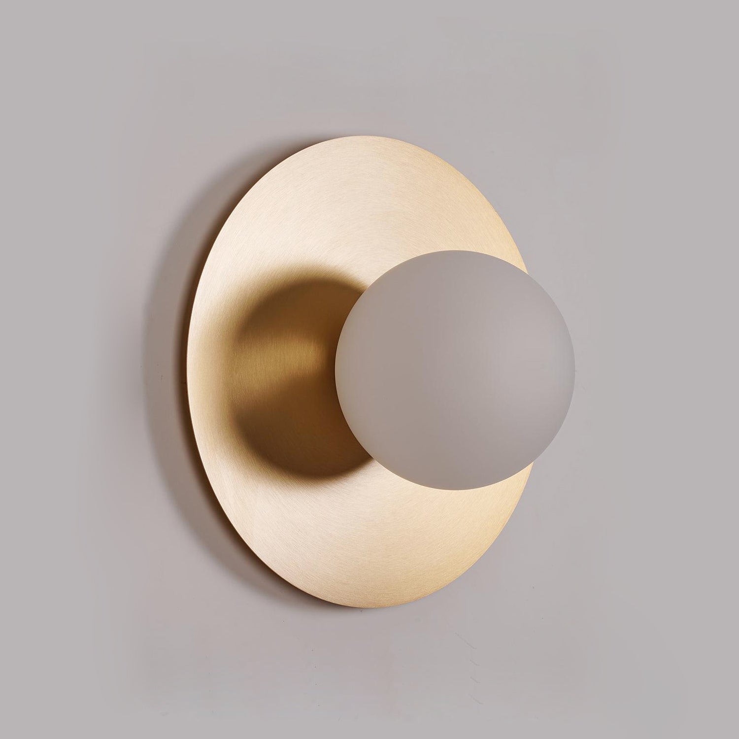 Godfrey Modern Minimalist Round Art Brass Glass Wall Lamp - Letslighting