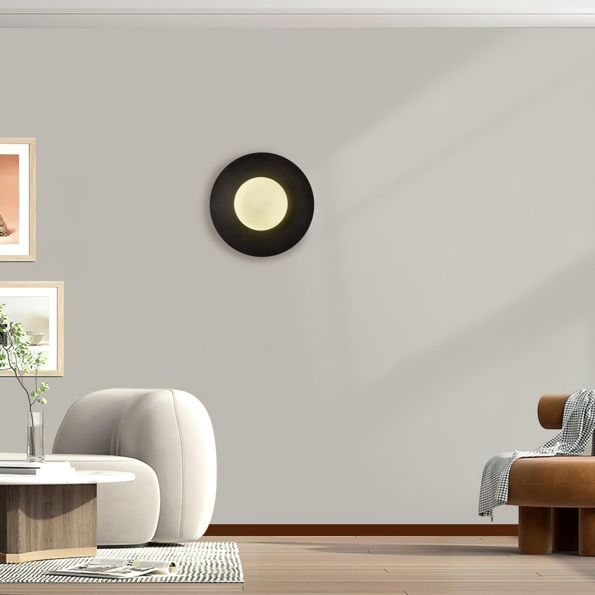 Godfrey Modern Minimalist Round Art Brass Glass Wall Lamp - Letslighting