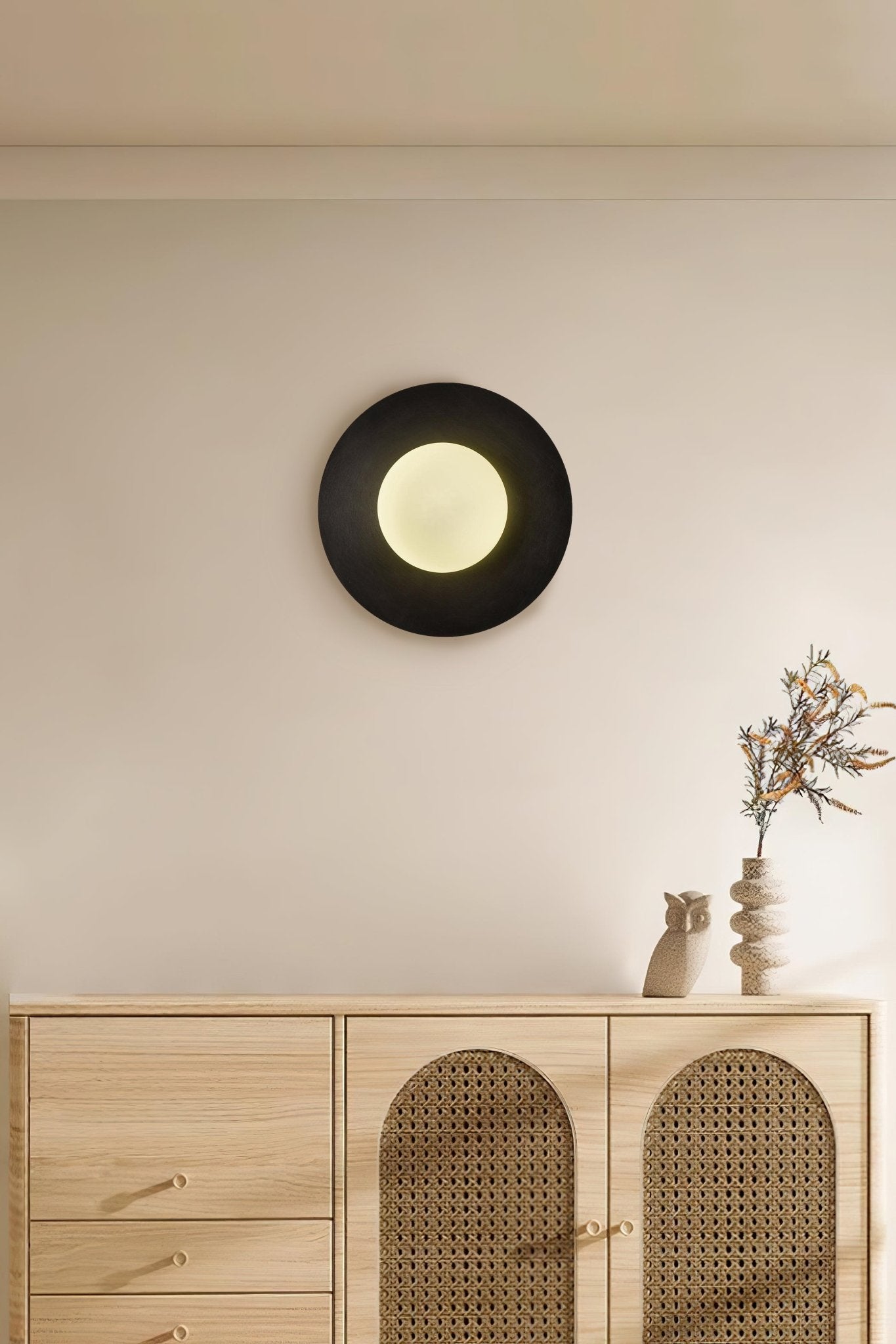 Godfrey Modern Minimalist Round Art Brass Glass Wall Lamp - Letslighting