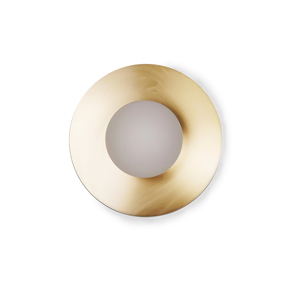 Godfrey Modern Minimalist Round Art Brass Glass Wall Lamp - Letslighting