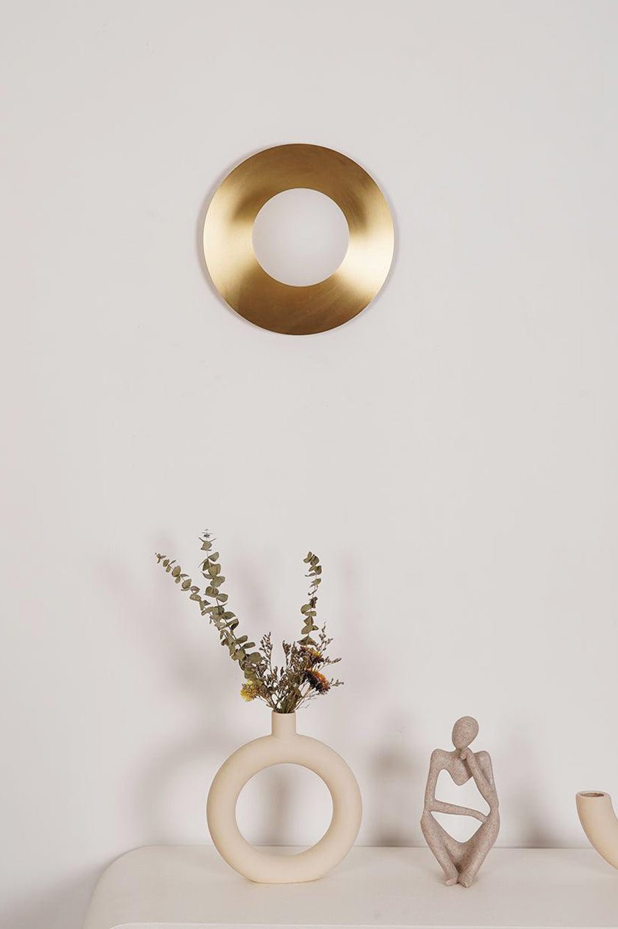 Godfrey Modern Minimalist Round Art Brass Glass Wall Lamp - Letslighting