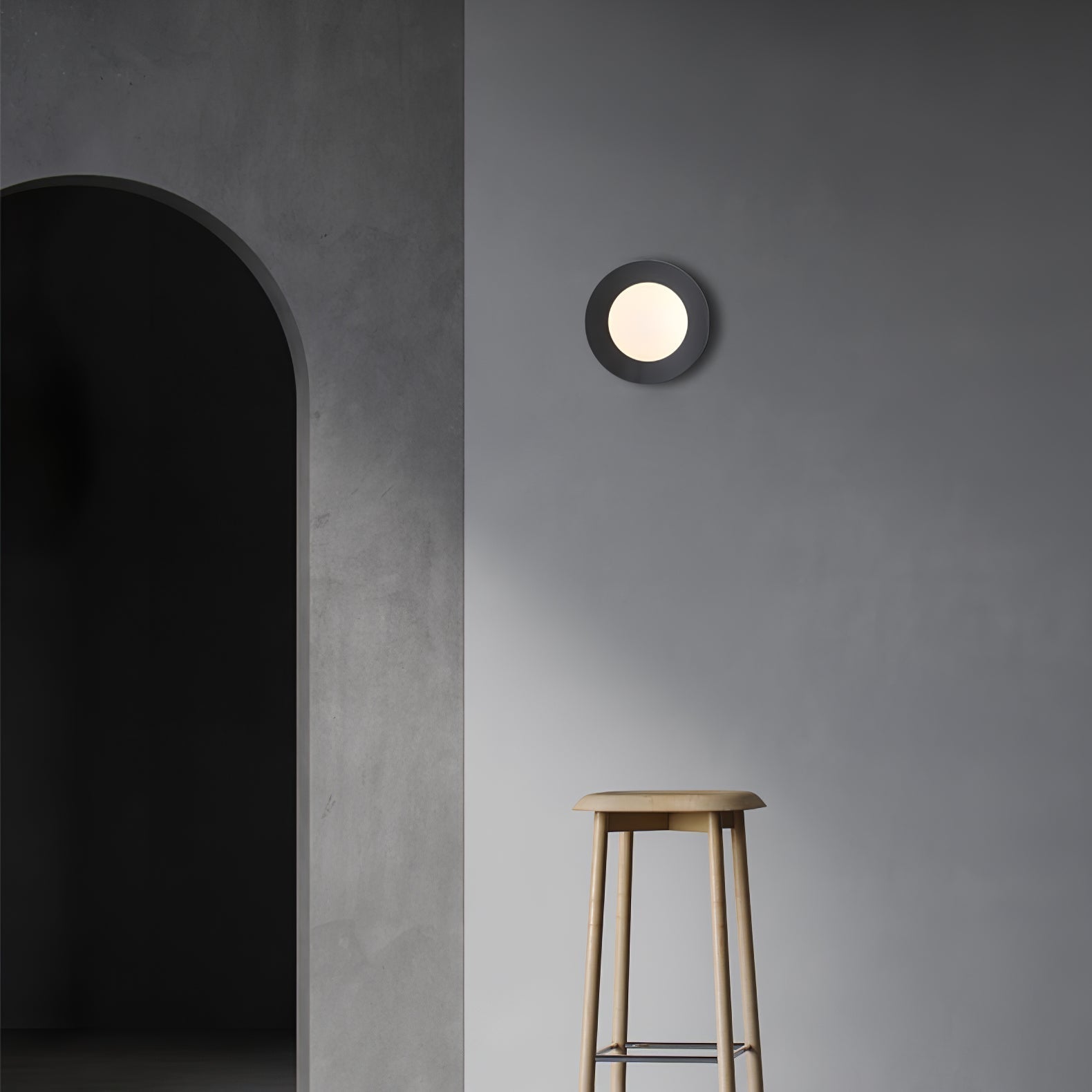 Godfrey Modern Minimalist Round Art Brass Glass Wall Lamp - Letslighting