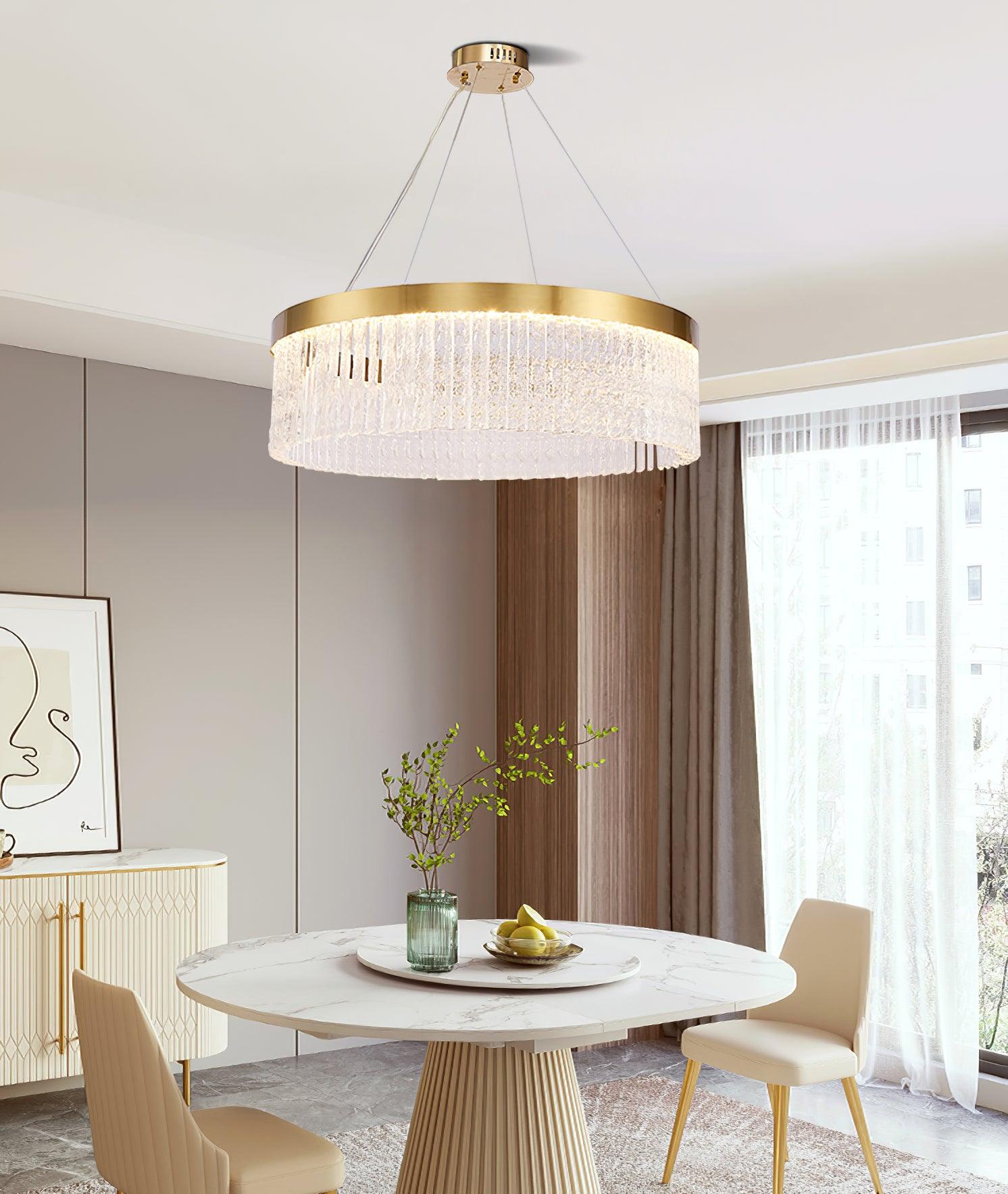 Lustra Chandelier Round Halo Crystal - Letslighting