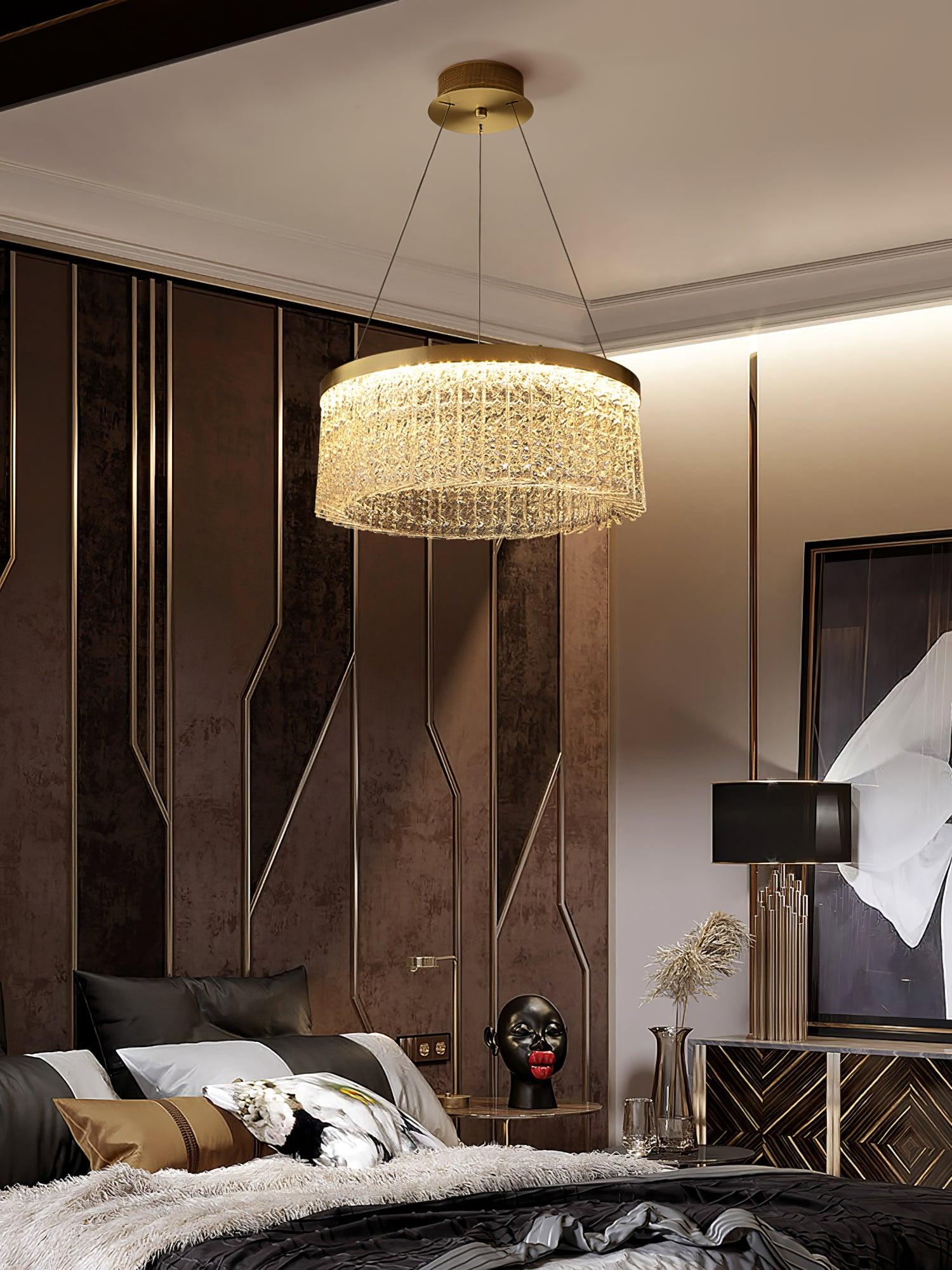 Lustra Chandelier Round Halo Crystal - Letslighting
