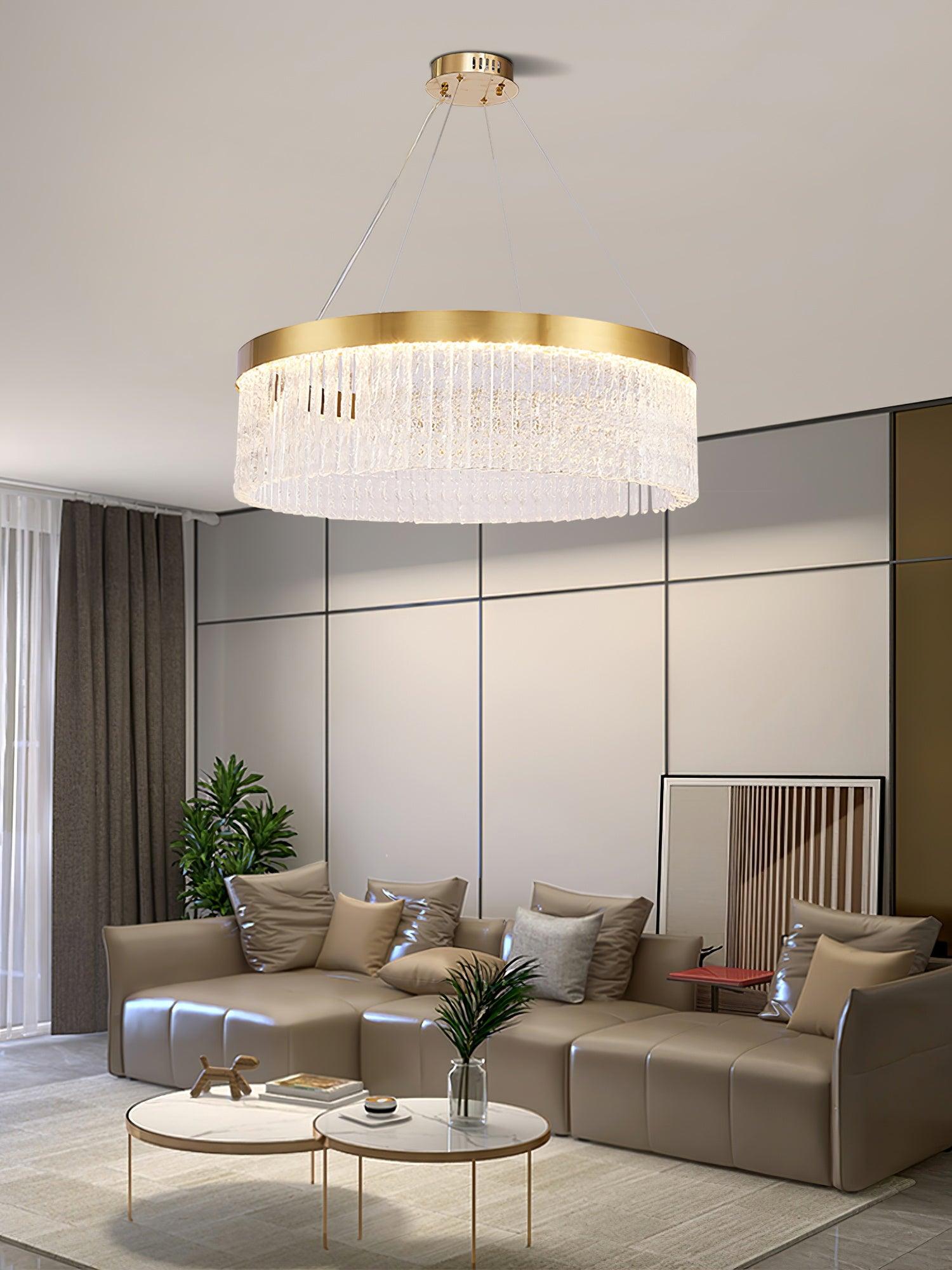 Lustra Chandelier Round Halo Crystal - Letslighting