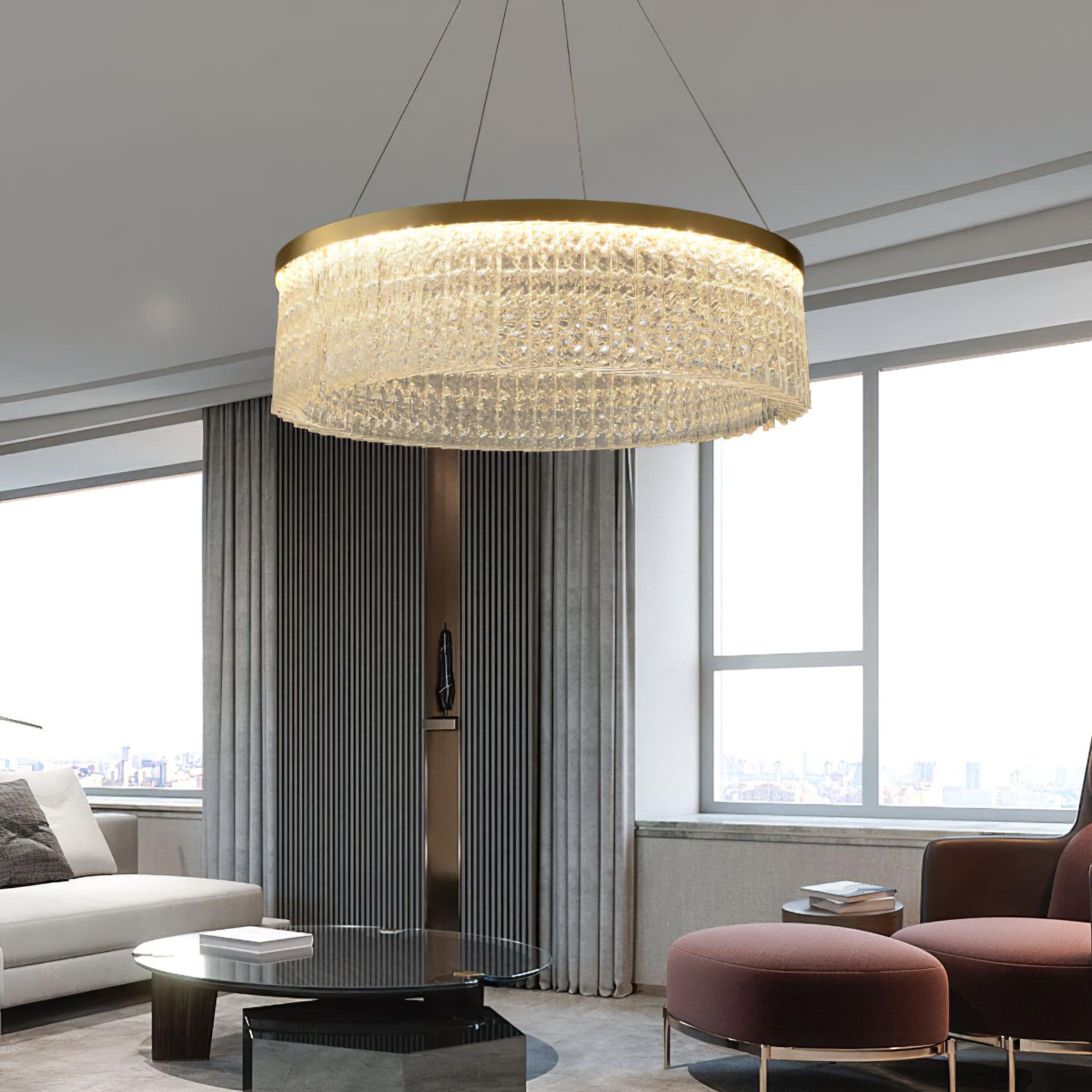 Lustra Chandelier Round Halo Crystal - Letslighting