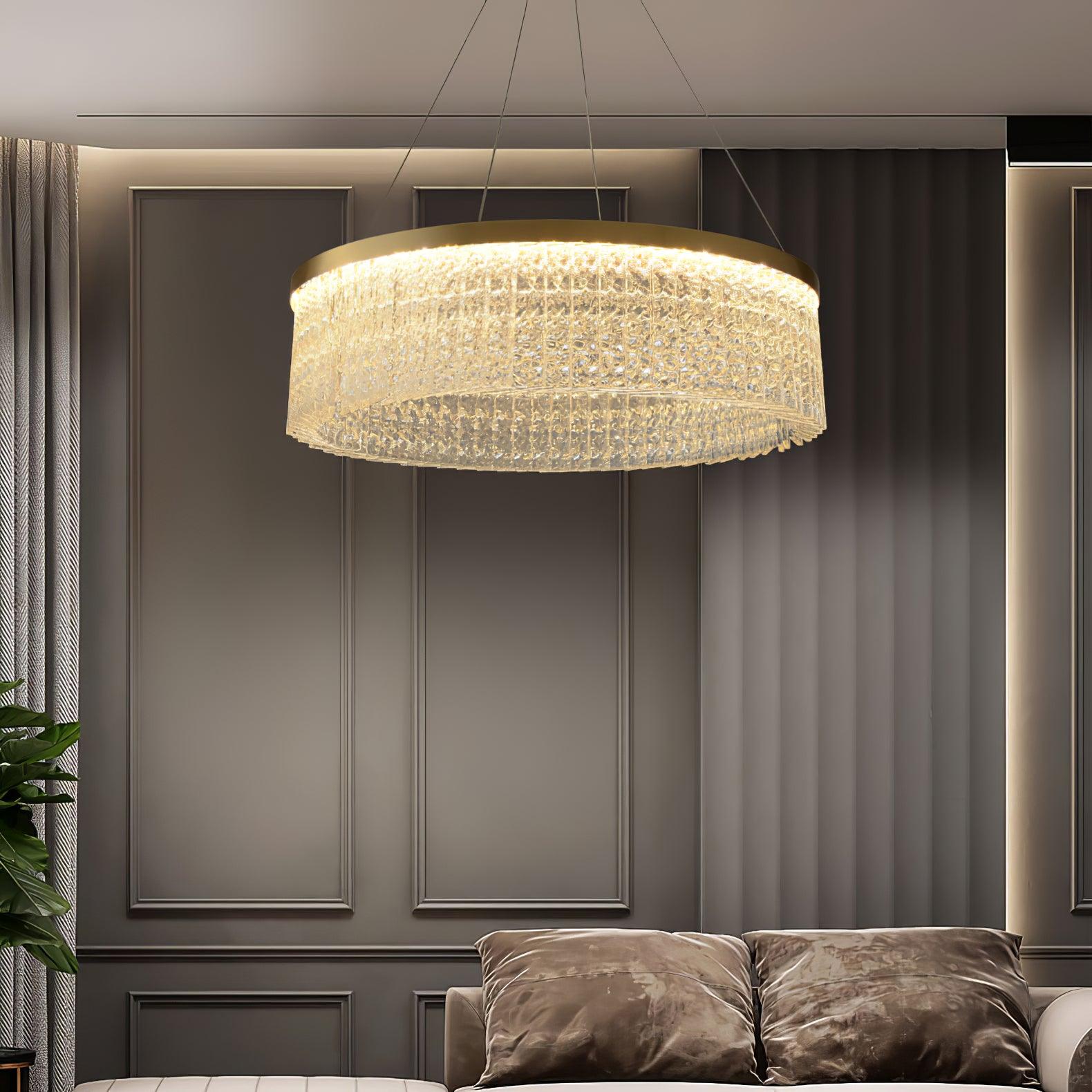 Lustra Chandelier Round Halo Crystal - Letslighting