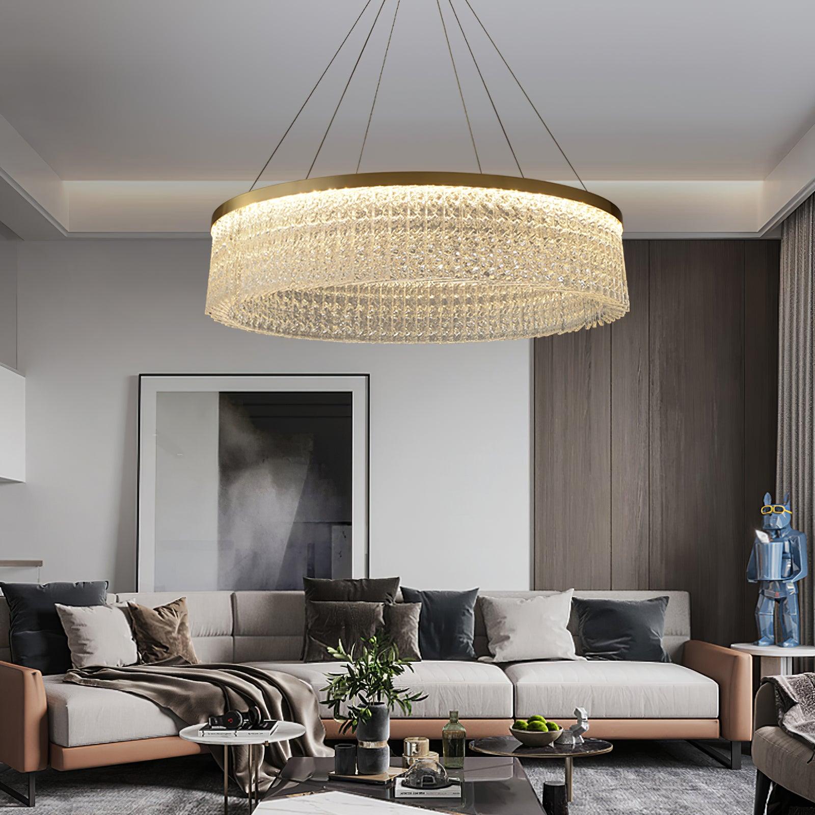Lustra Chandelier Round Halo Crystal - Letslighting