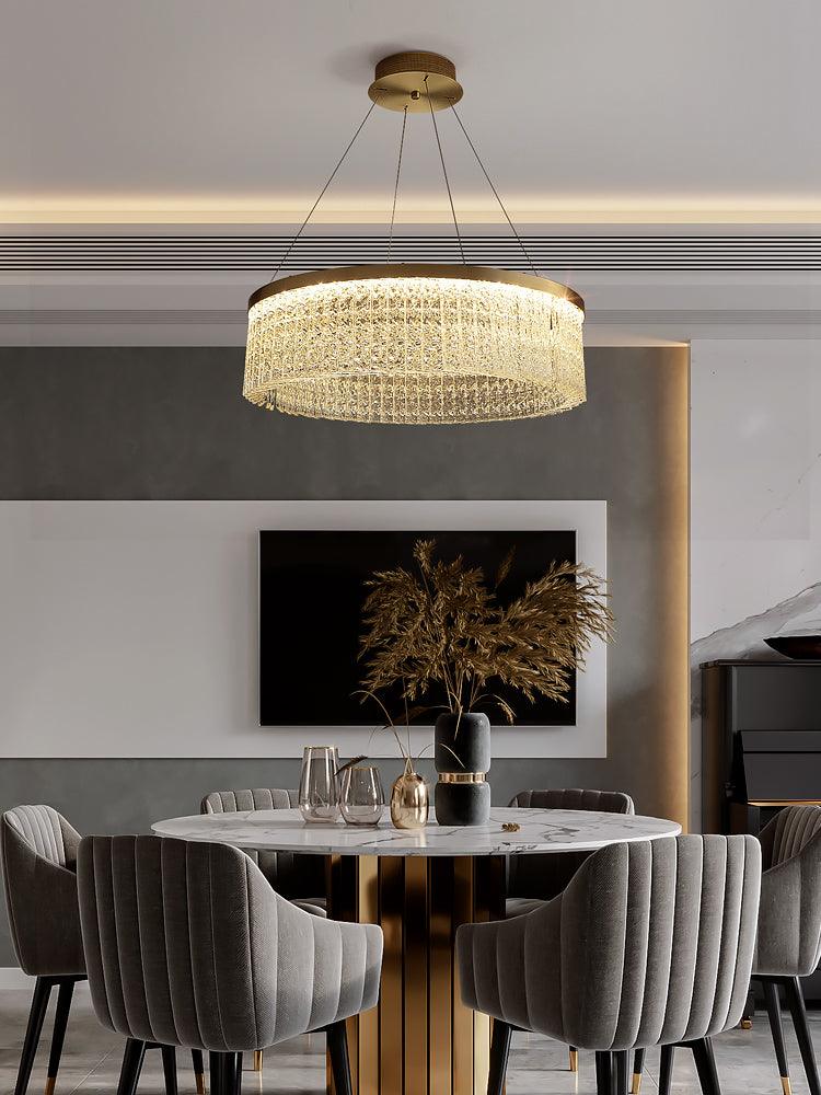 Lustra Chandelier Round Halo Crystal - Letslighting