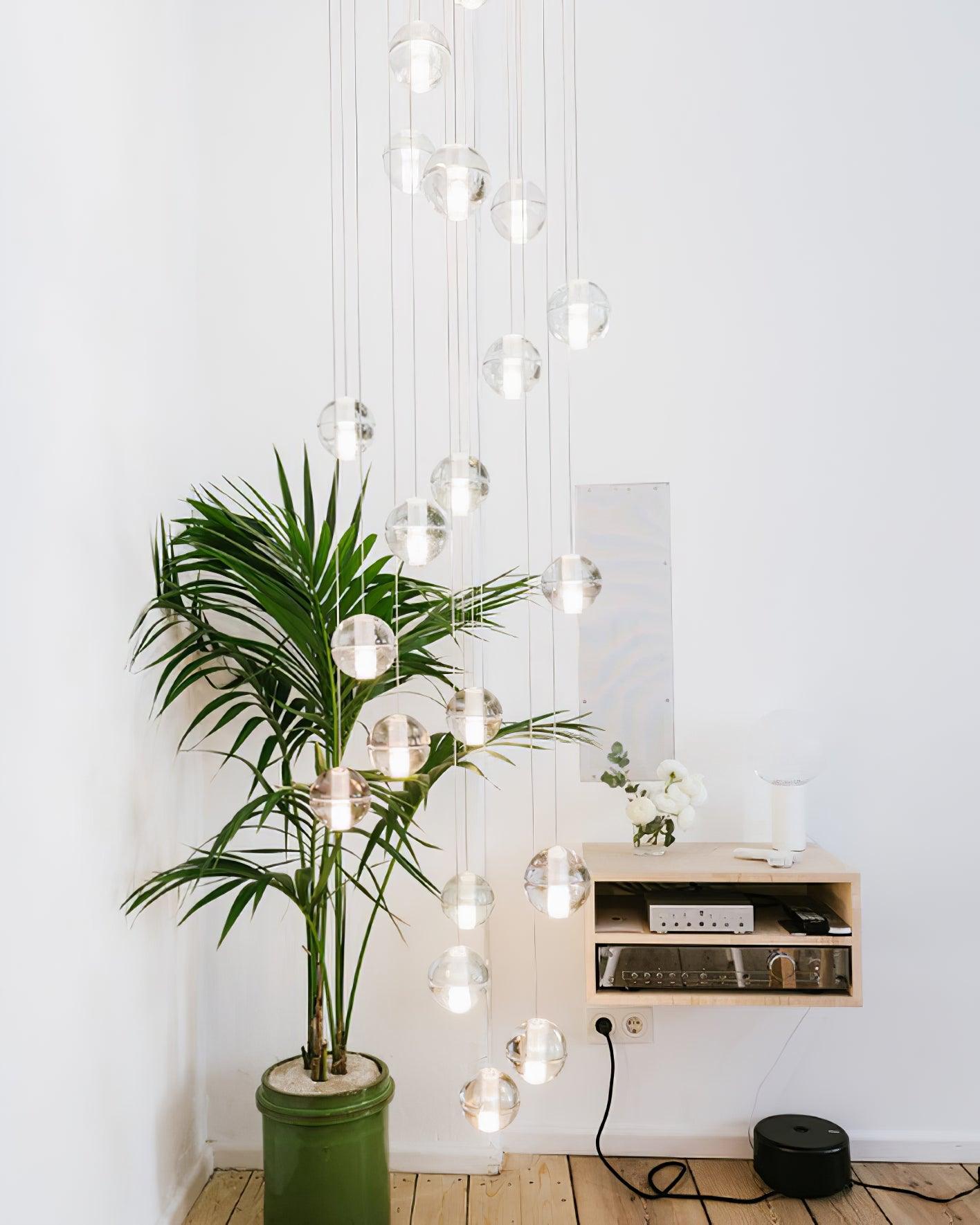 Round Chandelier Hanging Cluster Crystal Drop - Letslighting