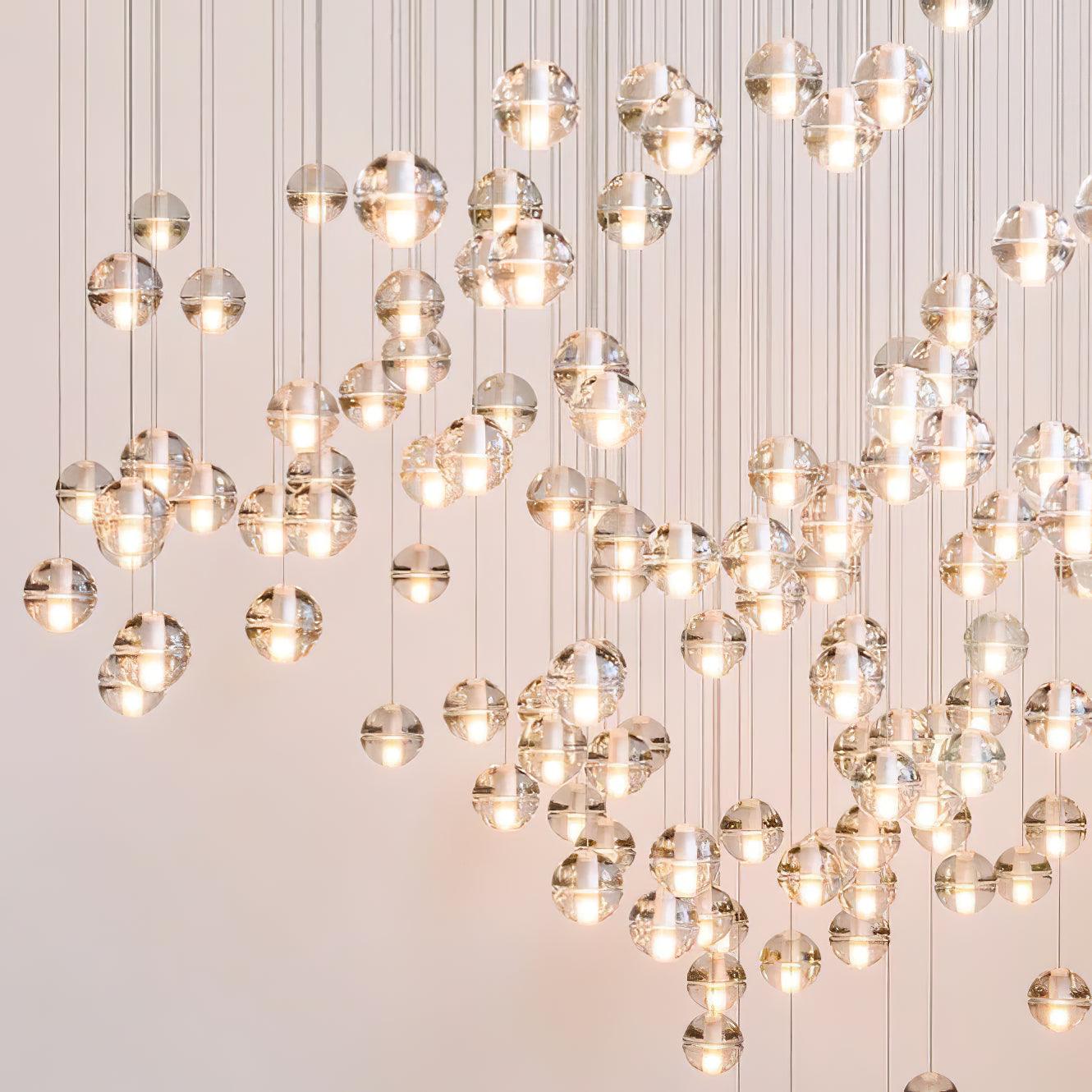 Round Chandelier Hanging Cluster Crystal Drop - Letslighting
