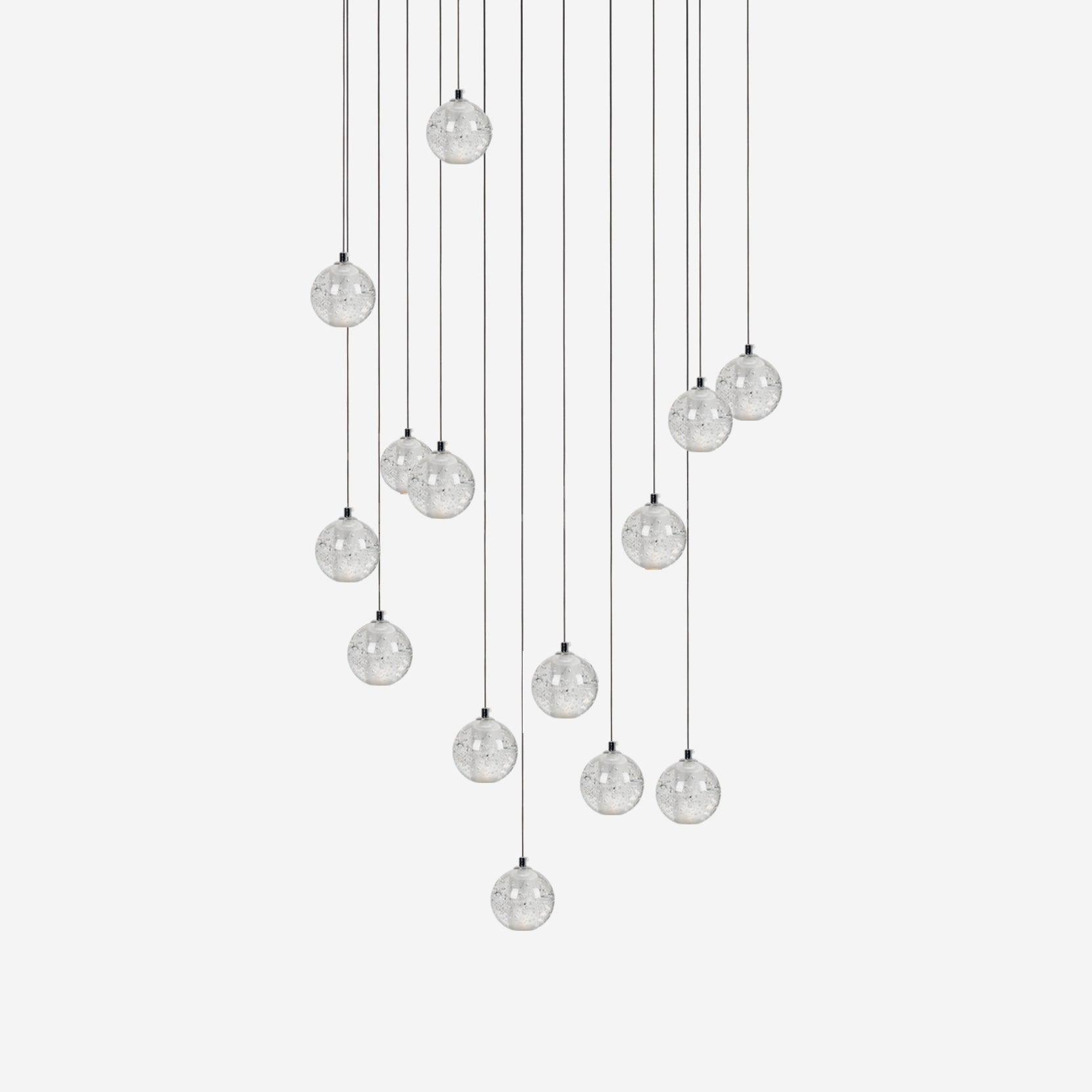 Round Chandelier Hanging Cluster Crystal Drop - Letslighting