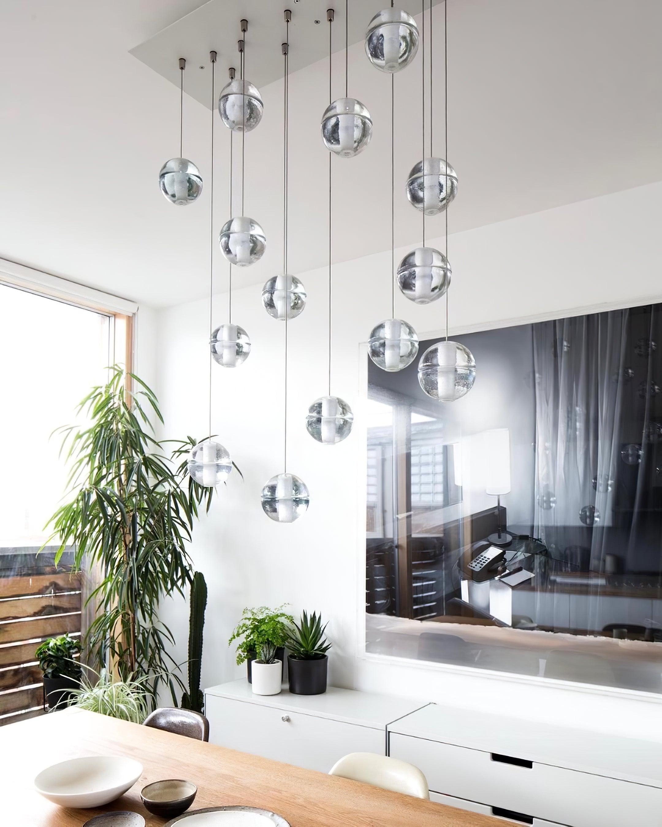Round Chandelier Hanging Cluster Crystal Drop - Letslighting