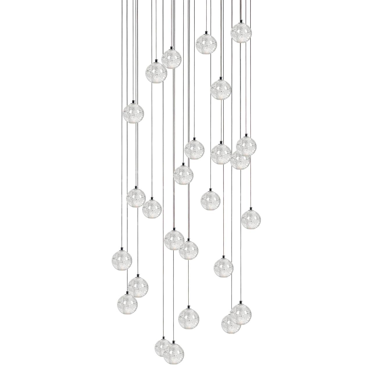 Round Chandelier Hanging Cluster Crystal Drop - Letslighting