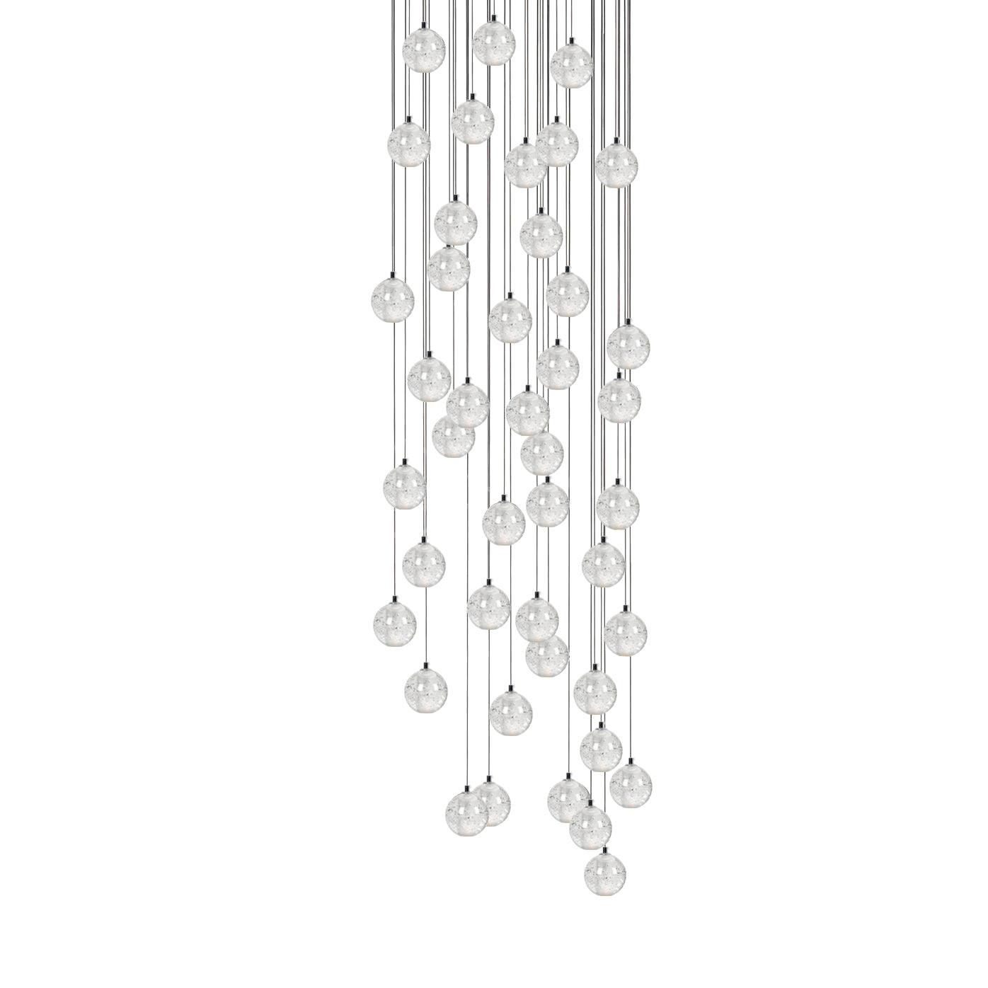 Round Chandelier Hanging Cluster Crystal Drop - Letslighting
