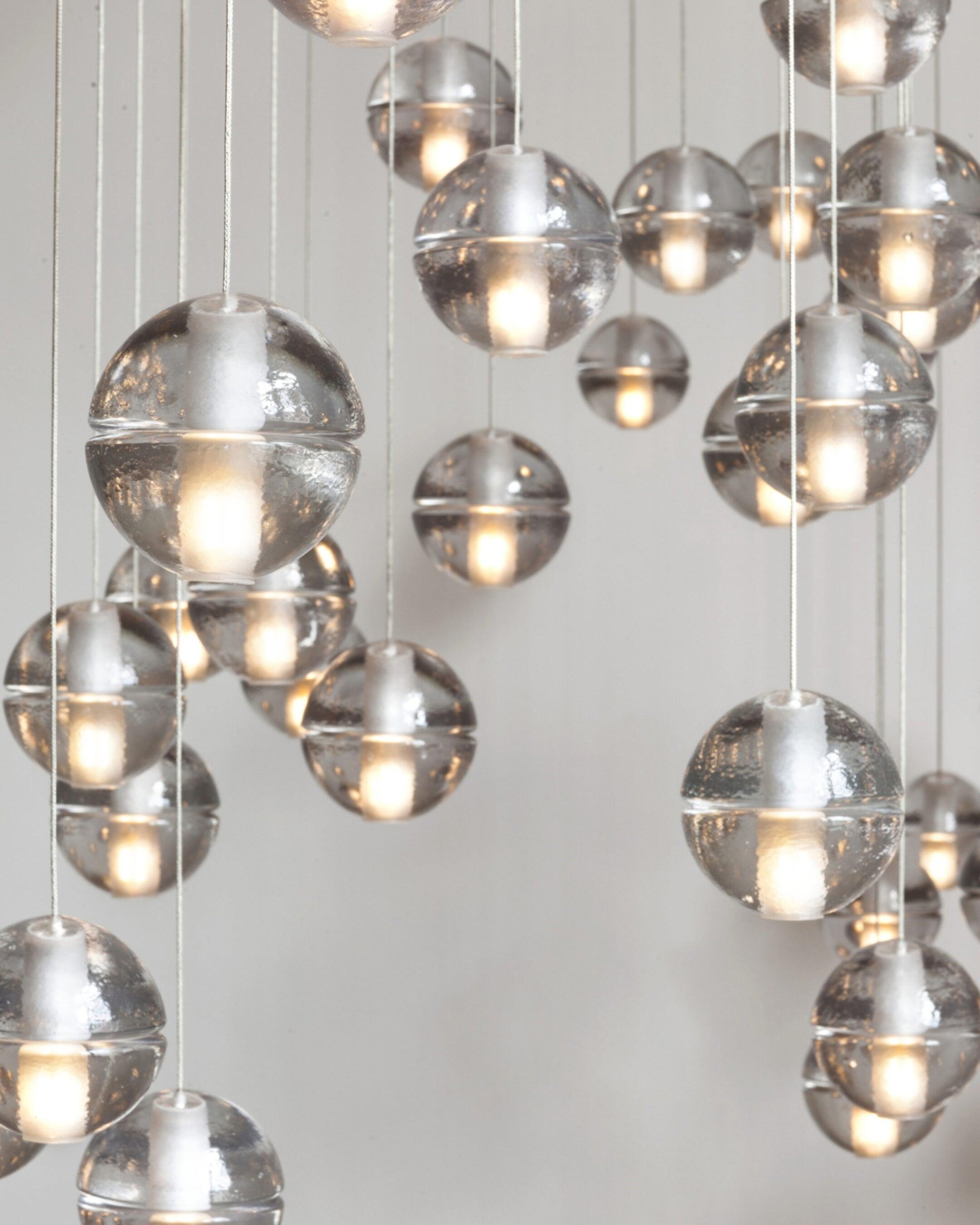 Round Chandelier Hanging Cluster Crystal Drop - Letslighting