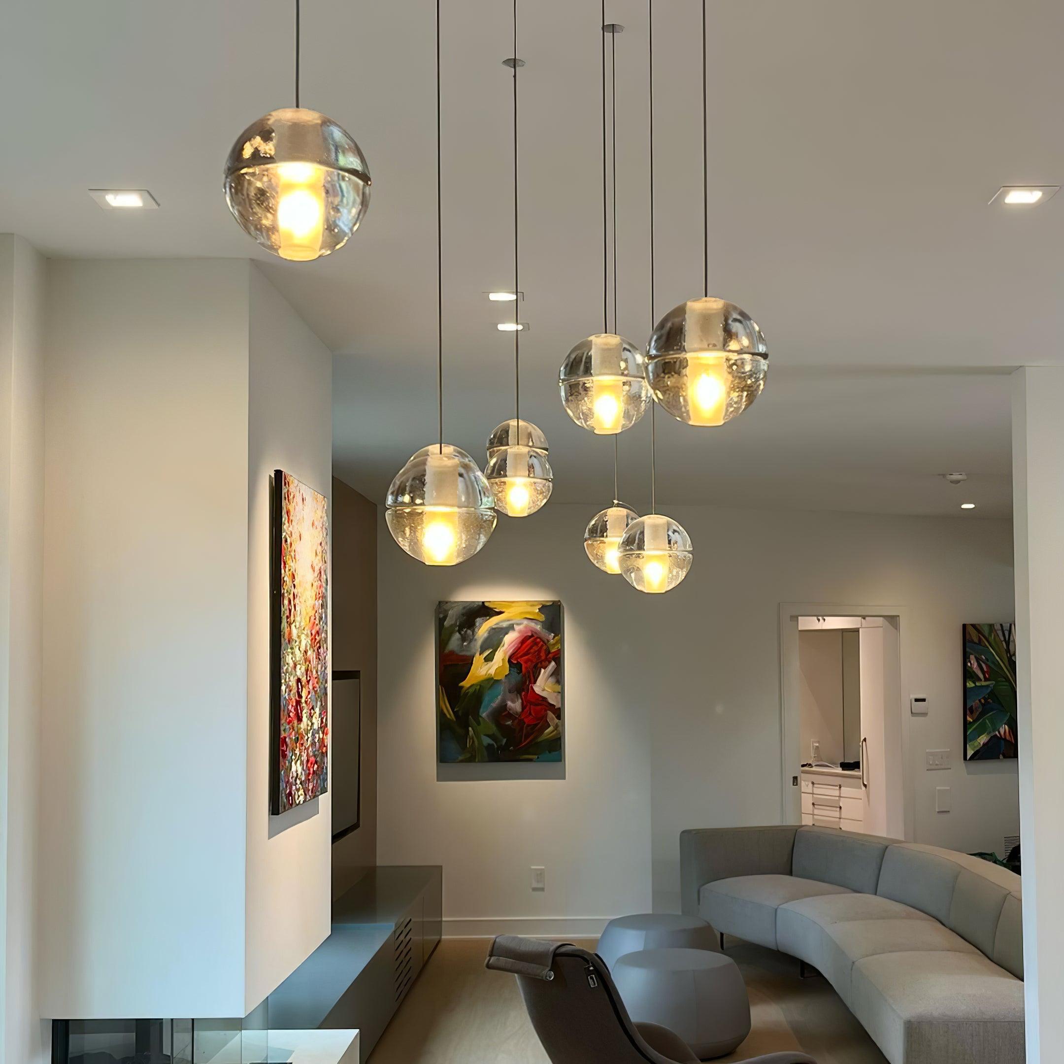Round Chandelier Hanging Cluster Crystal Drop - Letslighting