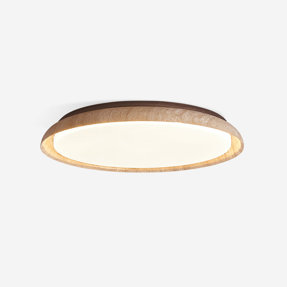 Halo Round Travertine Ceiling Light