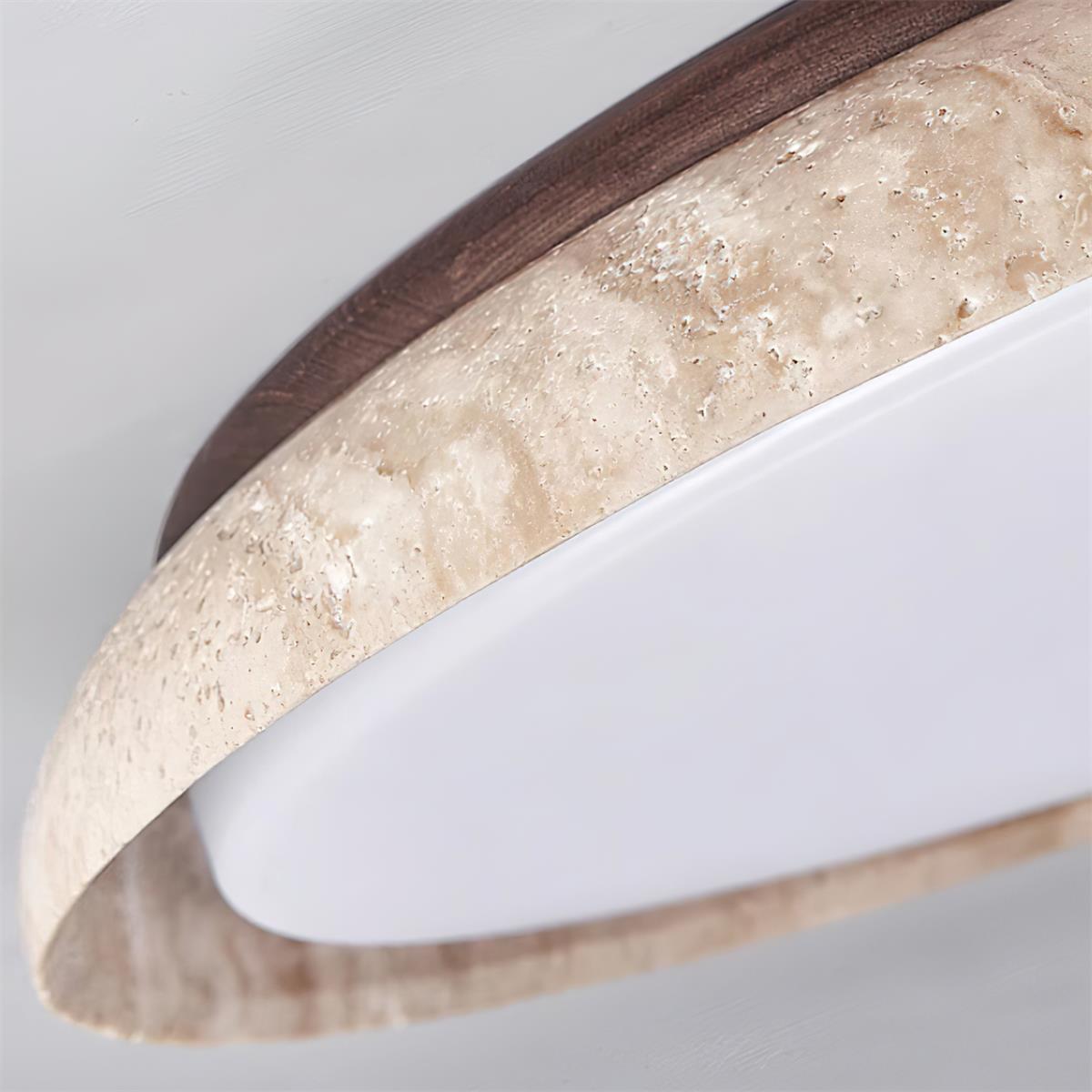 Halo Round Travertine Ceiling Light