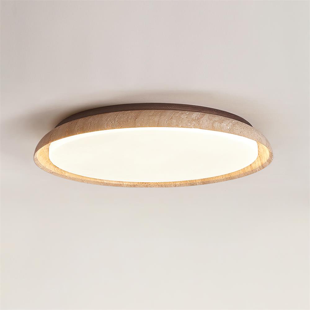 Halo Round Travertine Ceiling Light