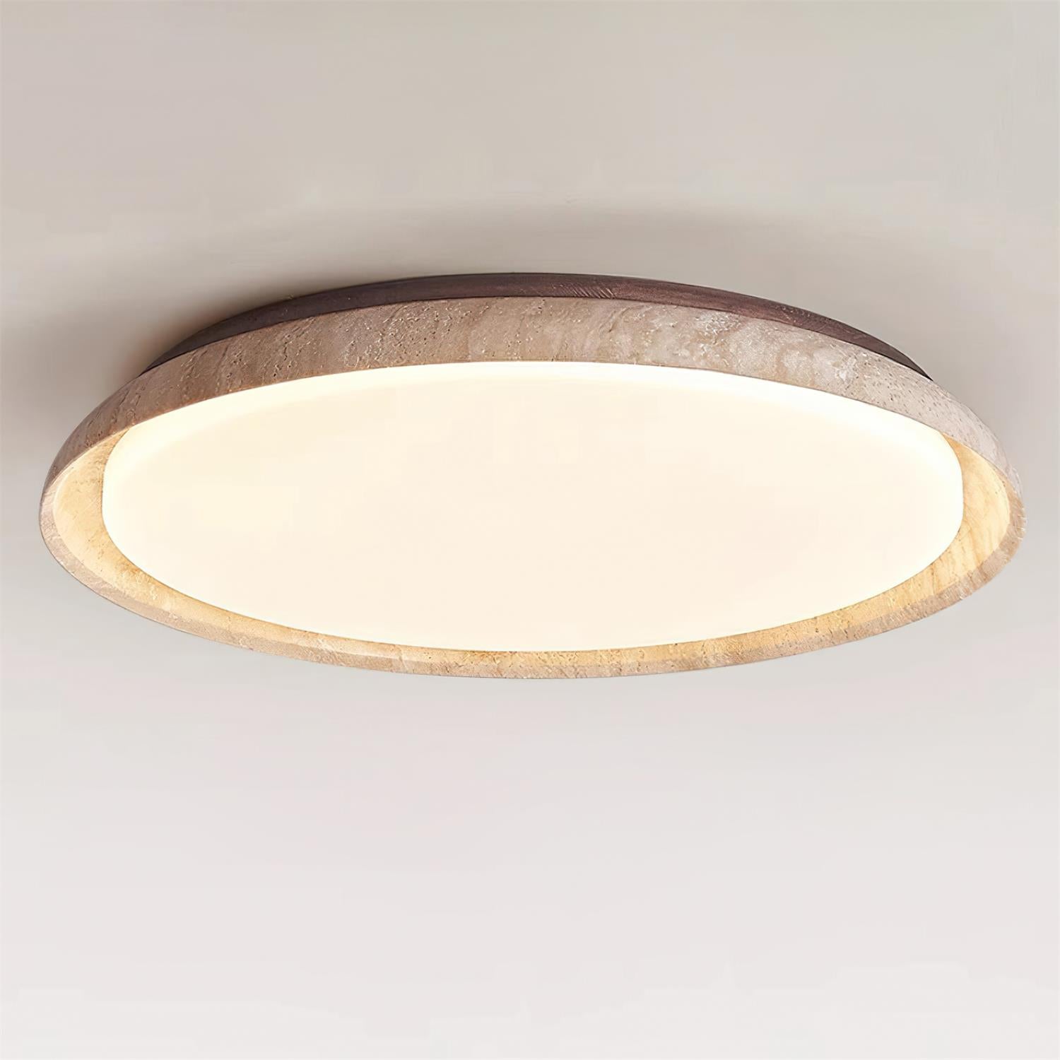 Halo Round Travertine Ceiling Light