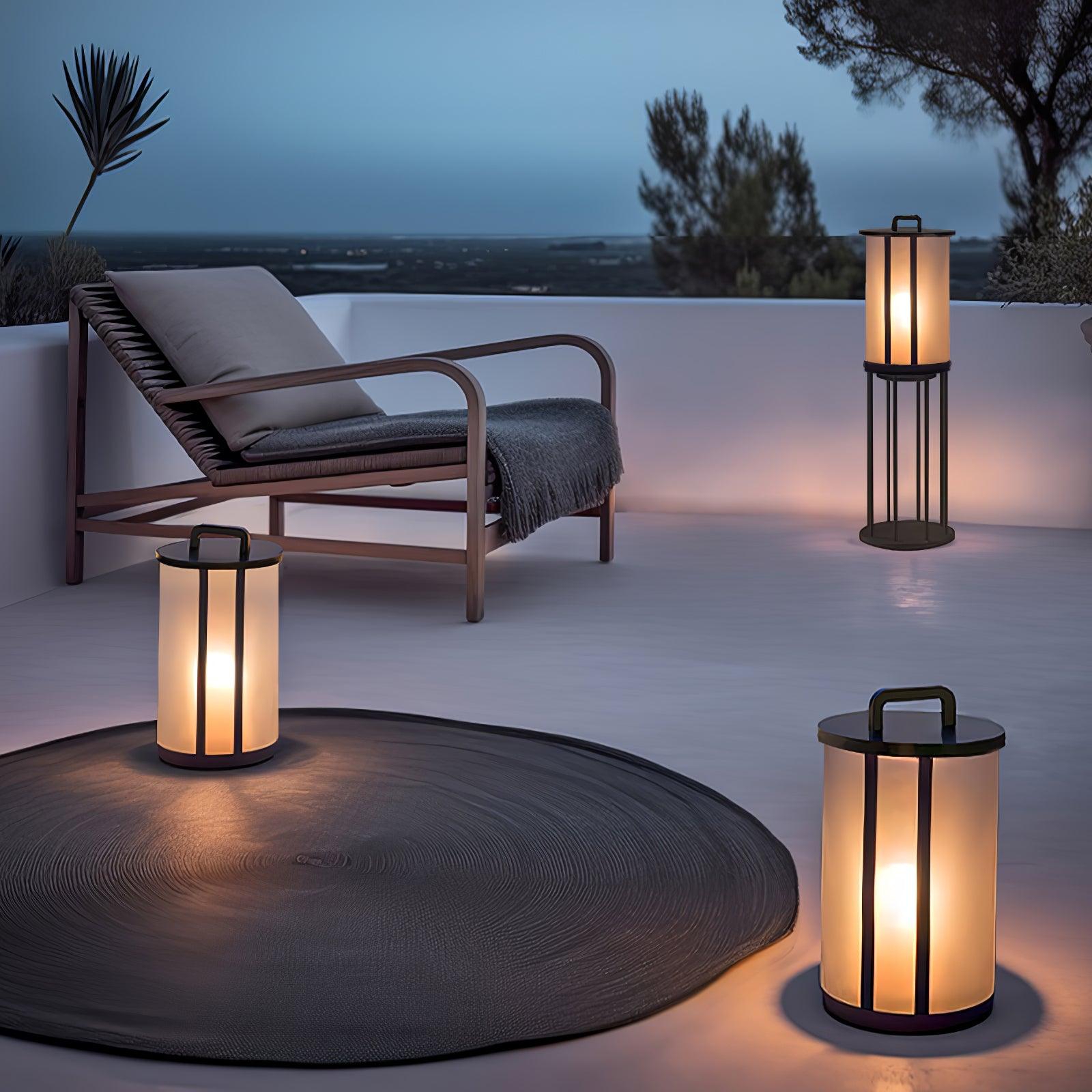 Ray Round Pillar Lantern Outdoor Light