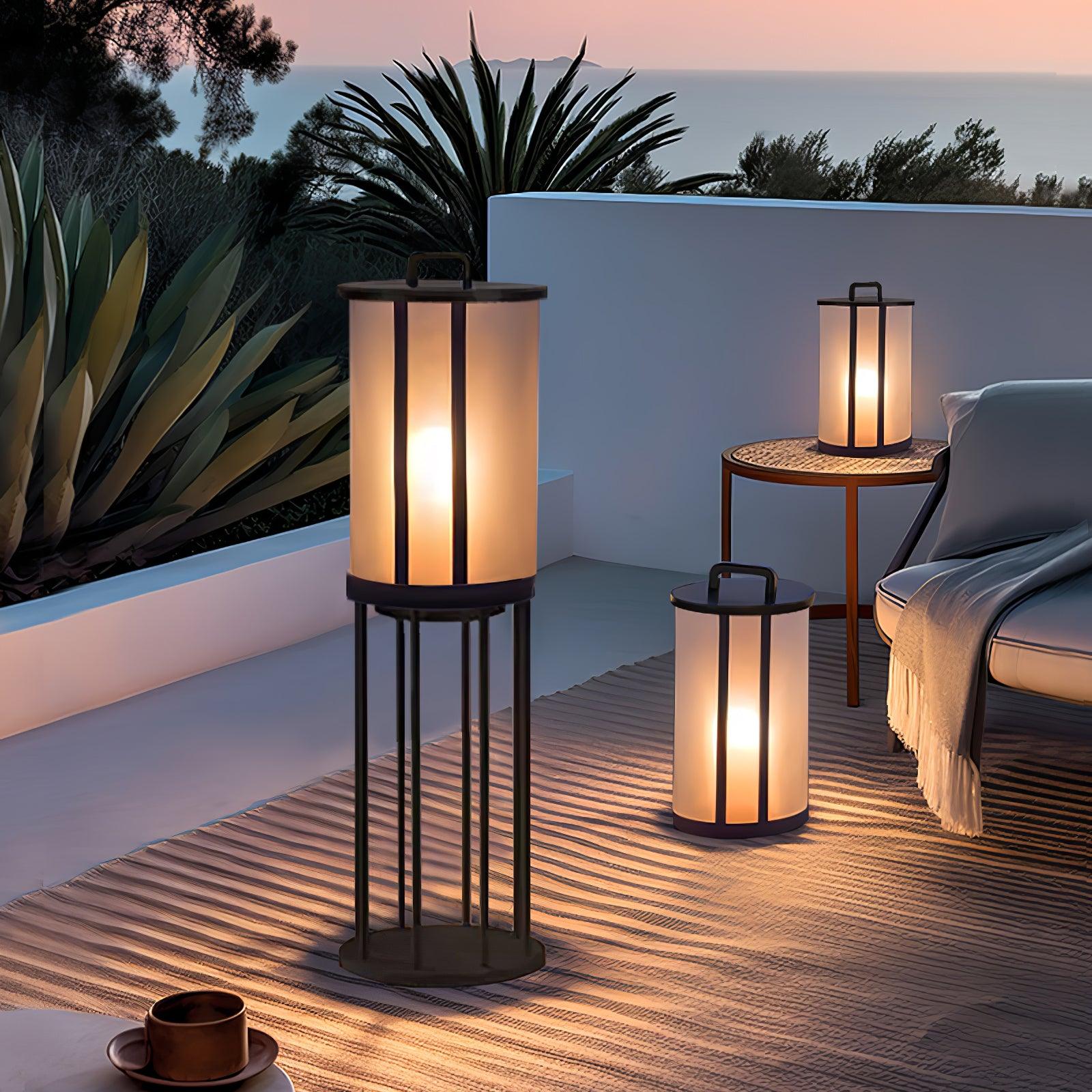Ray Round Pillar Lantern Outdoor Light