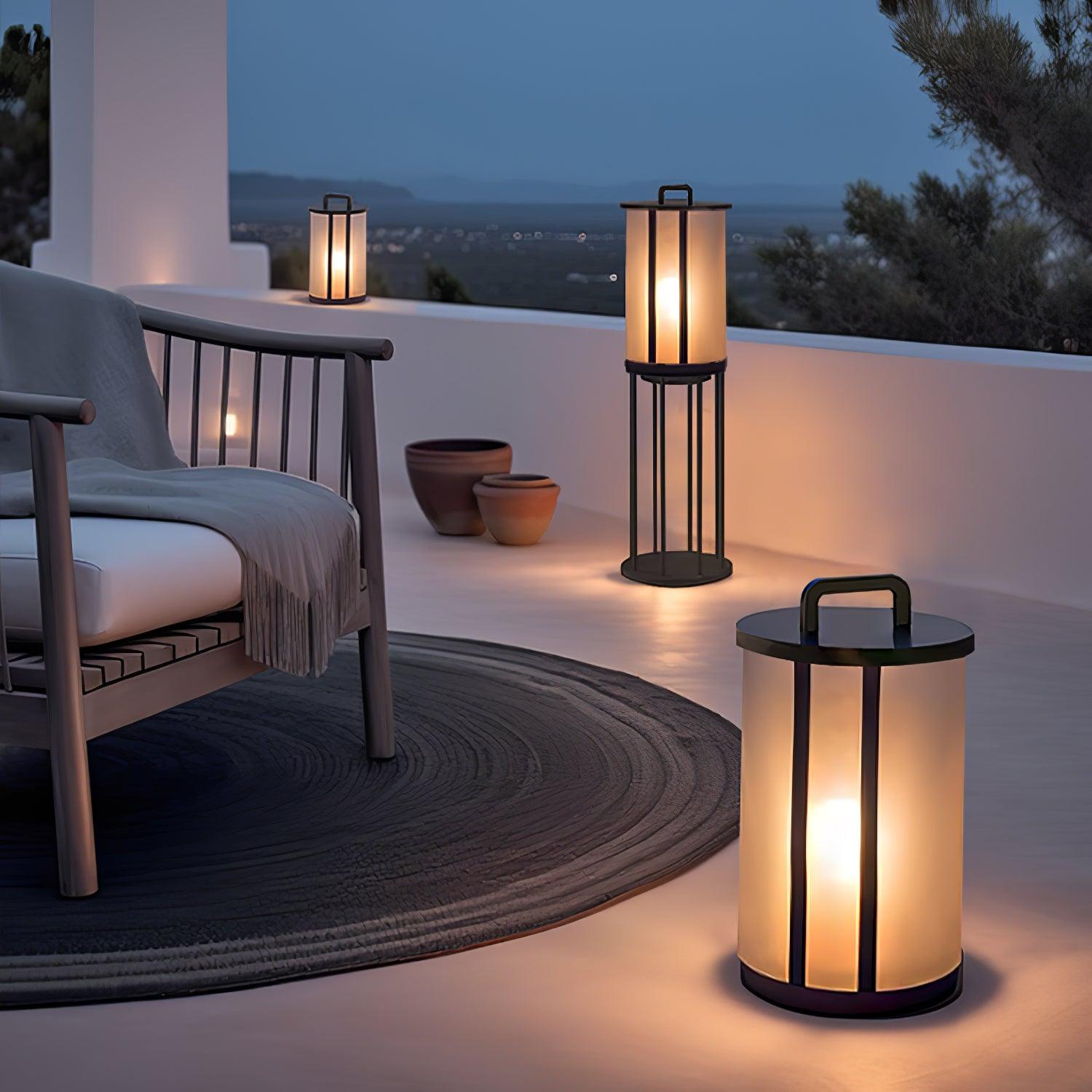 Ray Round Pillar Lantern Outdoor Light