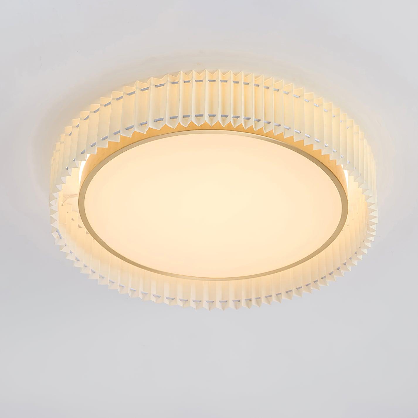 Corinila Round Pleated Fabric Ceiling Lamp - Letslighting