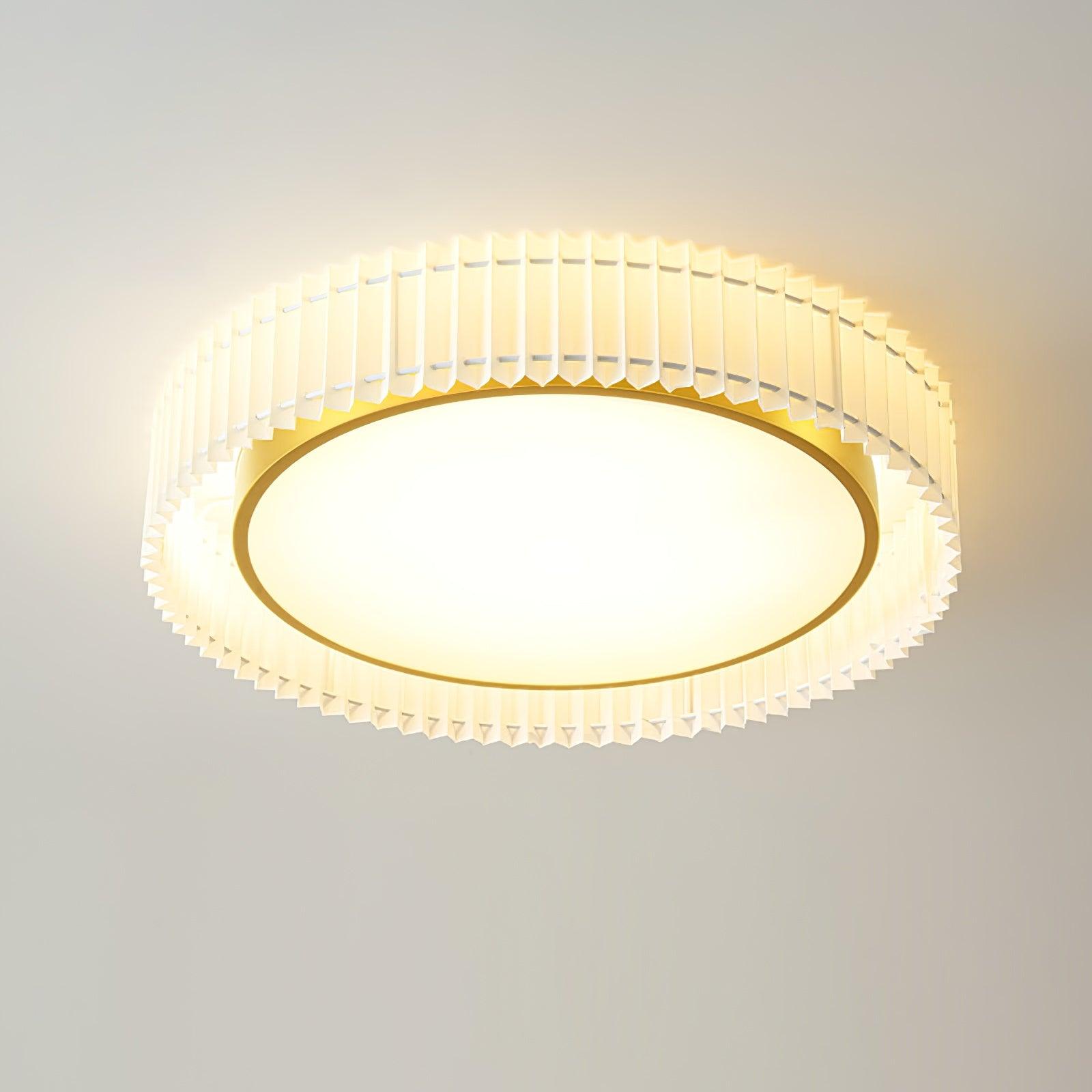 Corinila Round Pleated Fabric Ceiling Lamp - Letslighting
