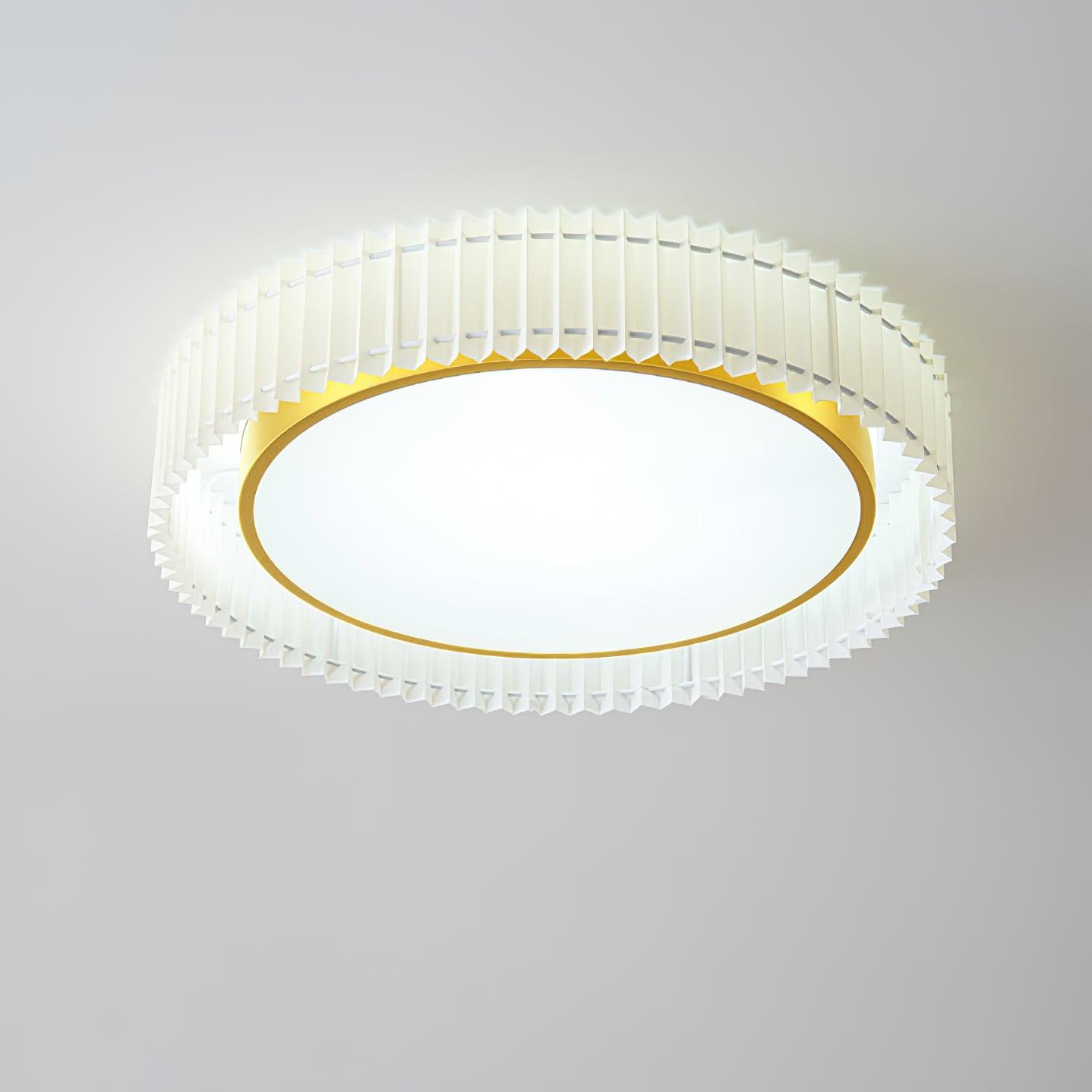 Corinila Round Pleated Fabric Ceiling Lamp - Letslighting