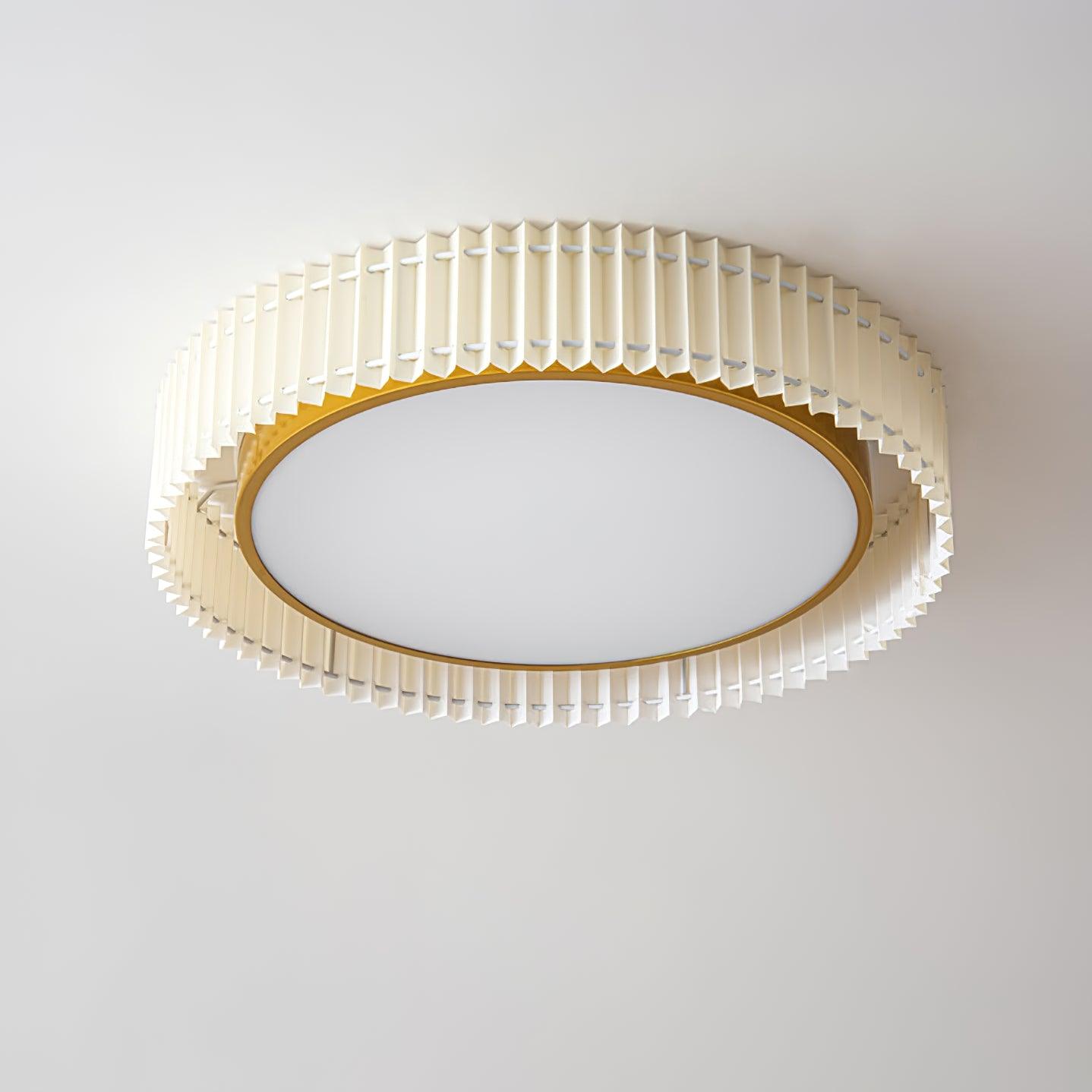 Corinila Round Pleated Fabric Ceiling Lamp - Letslighting