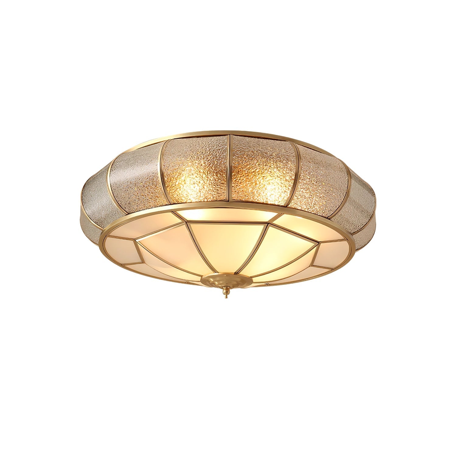 Zothaus Traditional Round Textured Glass Ceiling Light - Letslighting