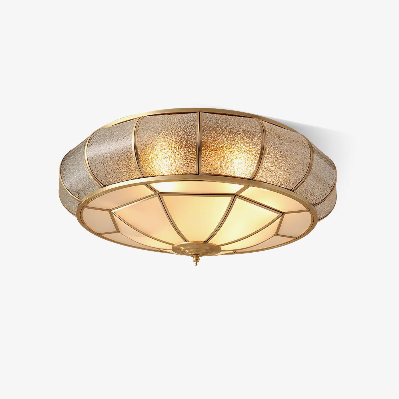 Zothaus Traditional Round Textured Glass Ceiling Light - Letslighting