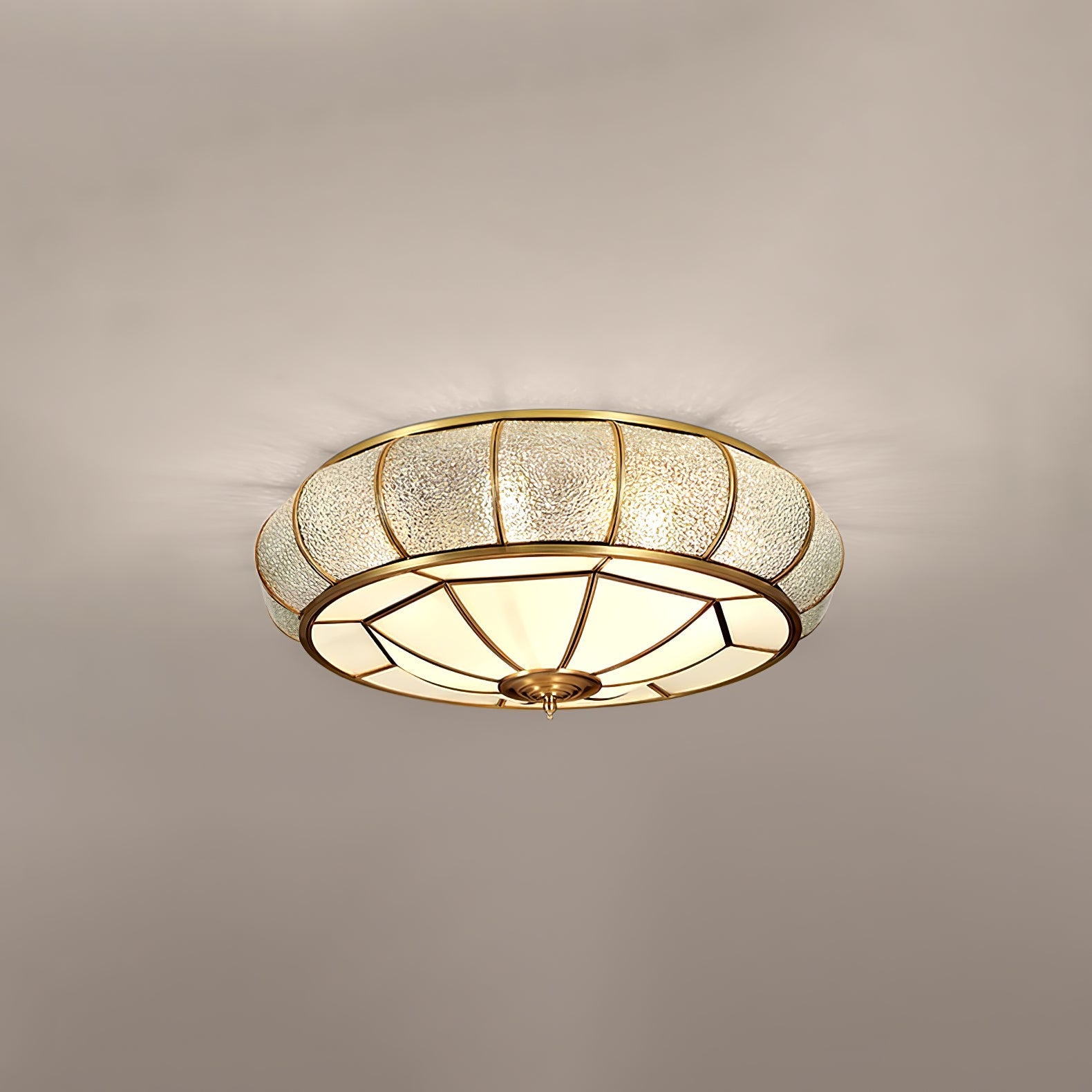 Zothaus Traditional Round Textured Glass Ceiling Light - Letslighting