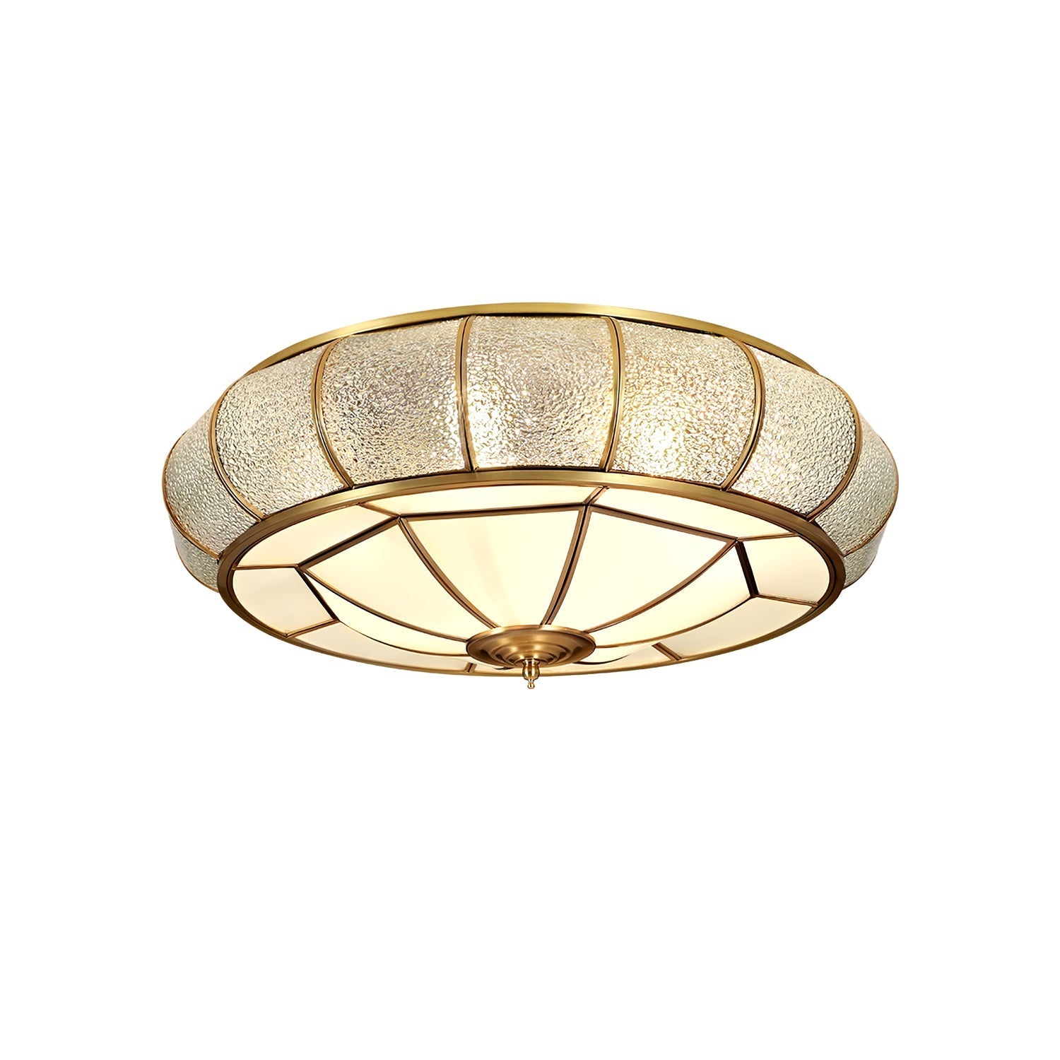 Zothaus Traditional Round Textured Glass Ceiling Light - Letslighting